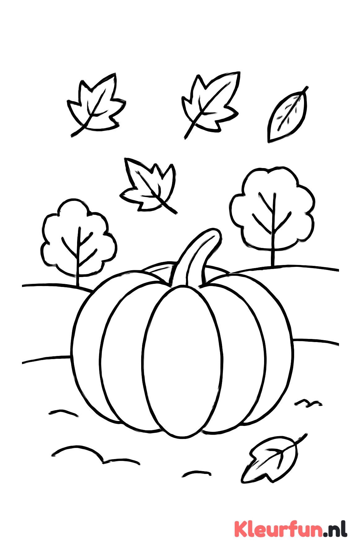 Pompoen in herfstlandschap