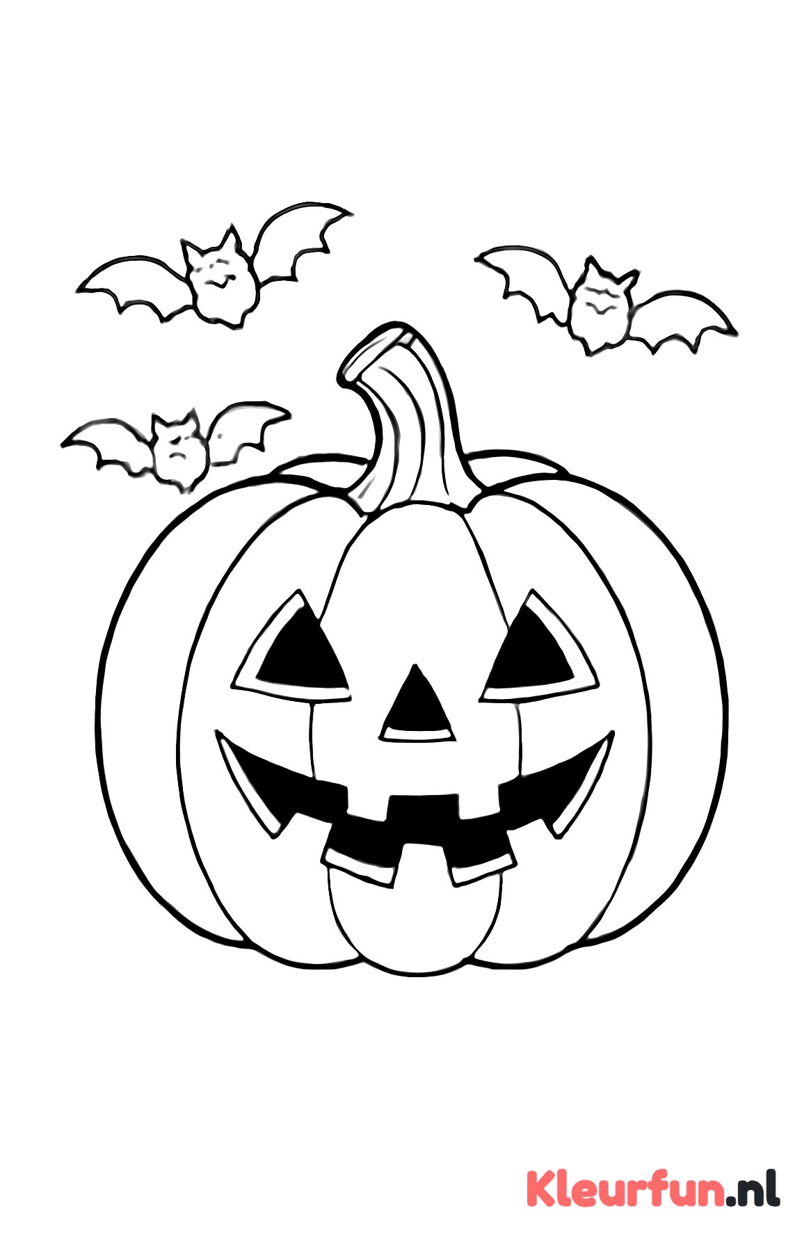 Halloween pompoen met vleermuizen