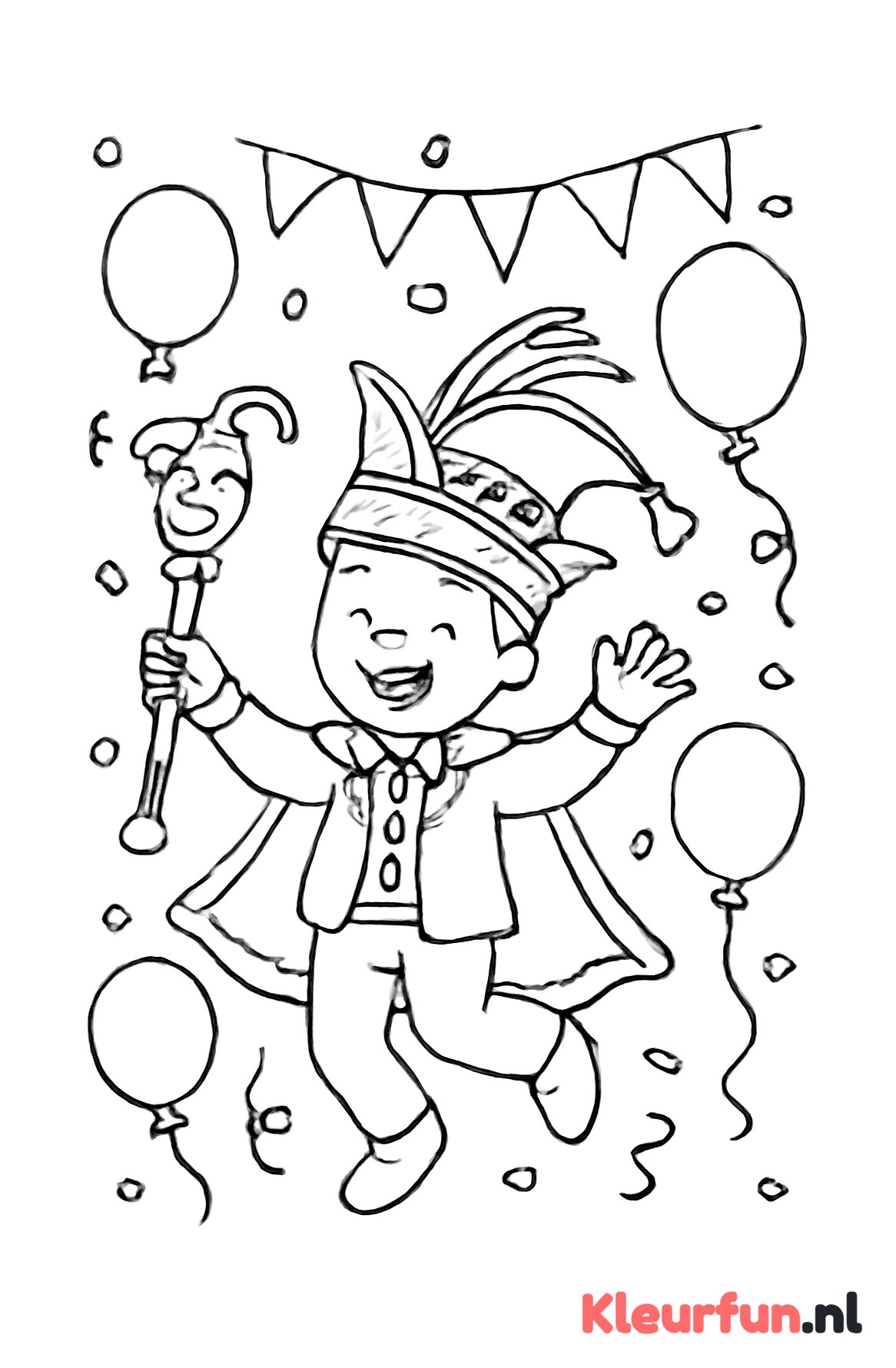 Dansende prins carnaval met staf