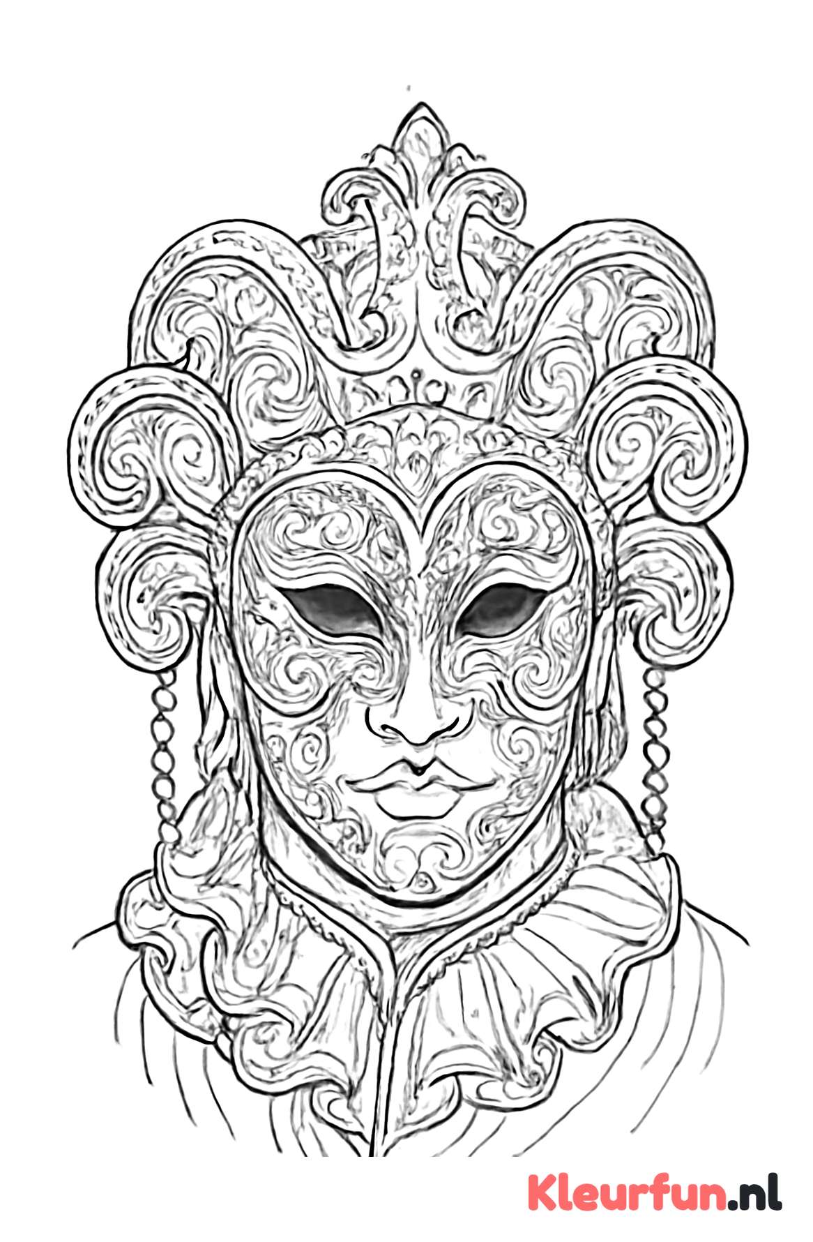 Close-up prins carnaval met rijk masker
