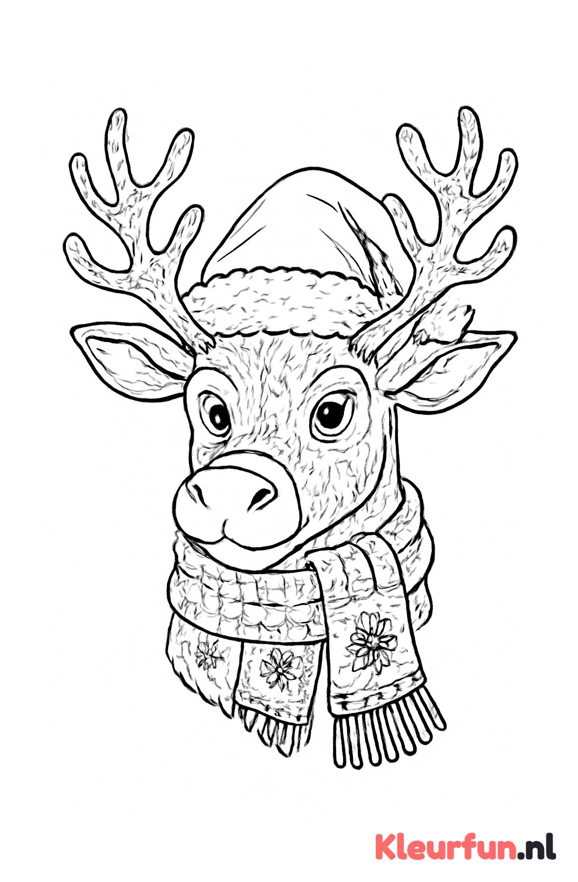 Rendier met kerstmanhoed en accessoires