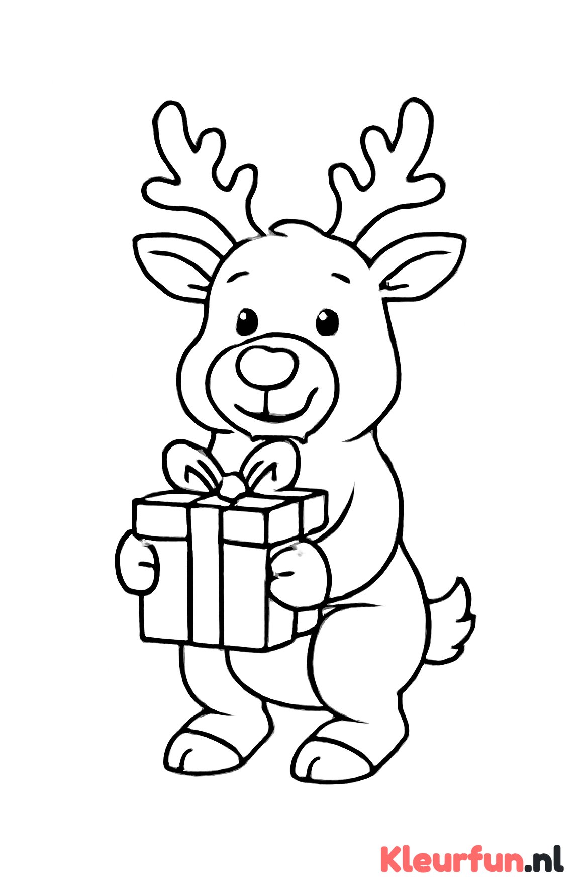 Rendier met kerstcadeau