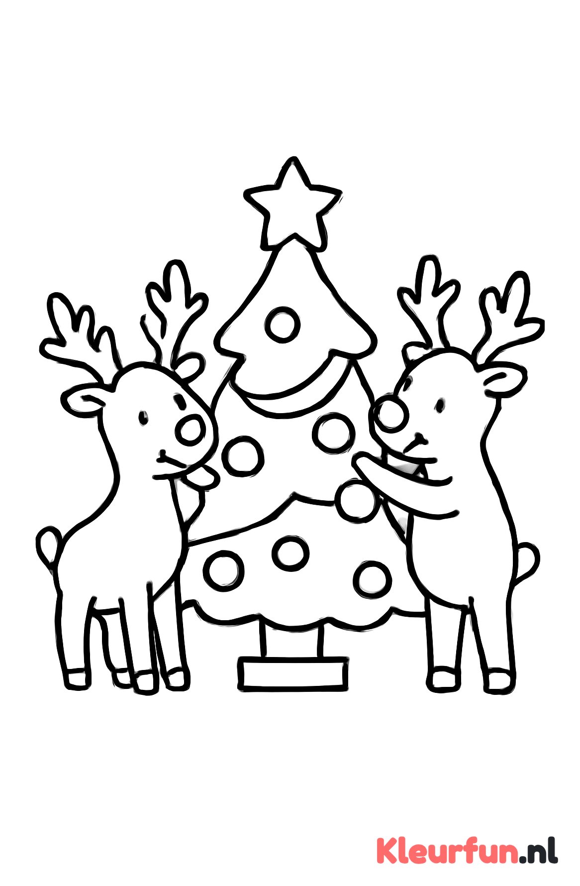 Rendieren versieren kerstboom
