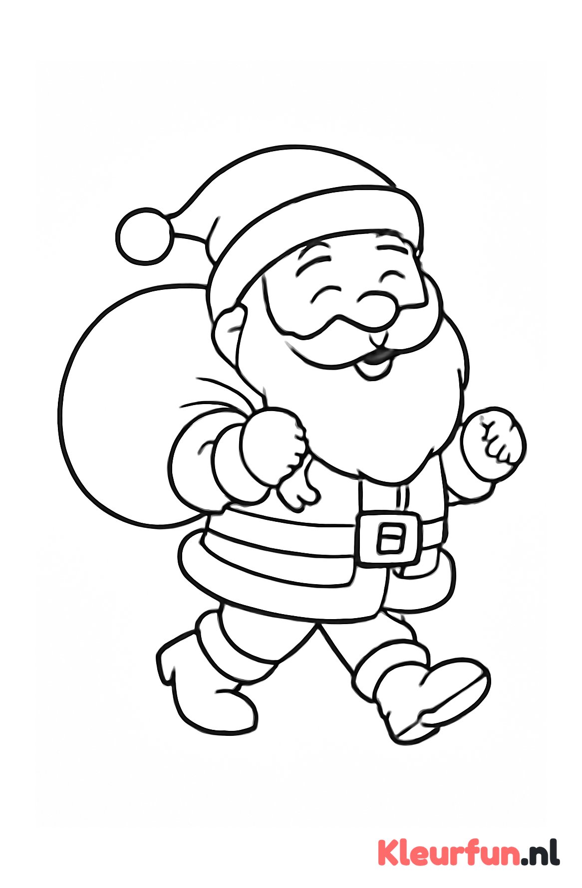 Santa met zijn zak cadeaus