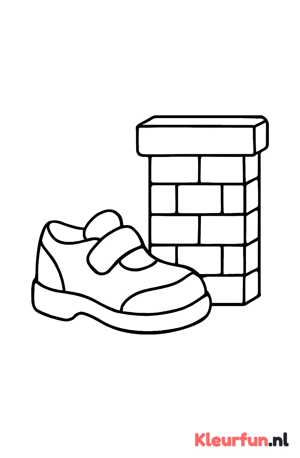 Schoen bij schoorsteen
