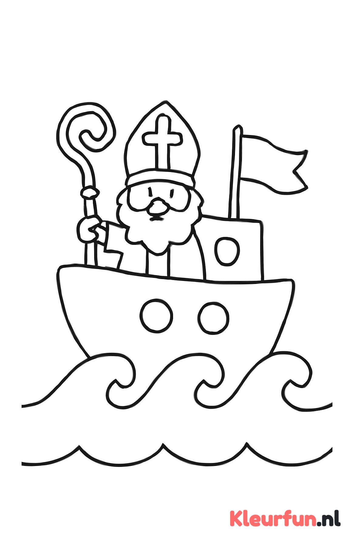 Sinterklaasboot met golven