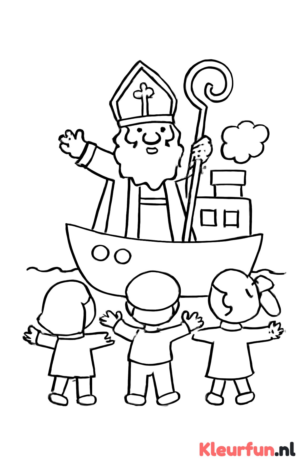 Sinterklaas komt aan met de boot