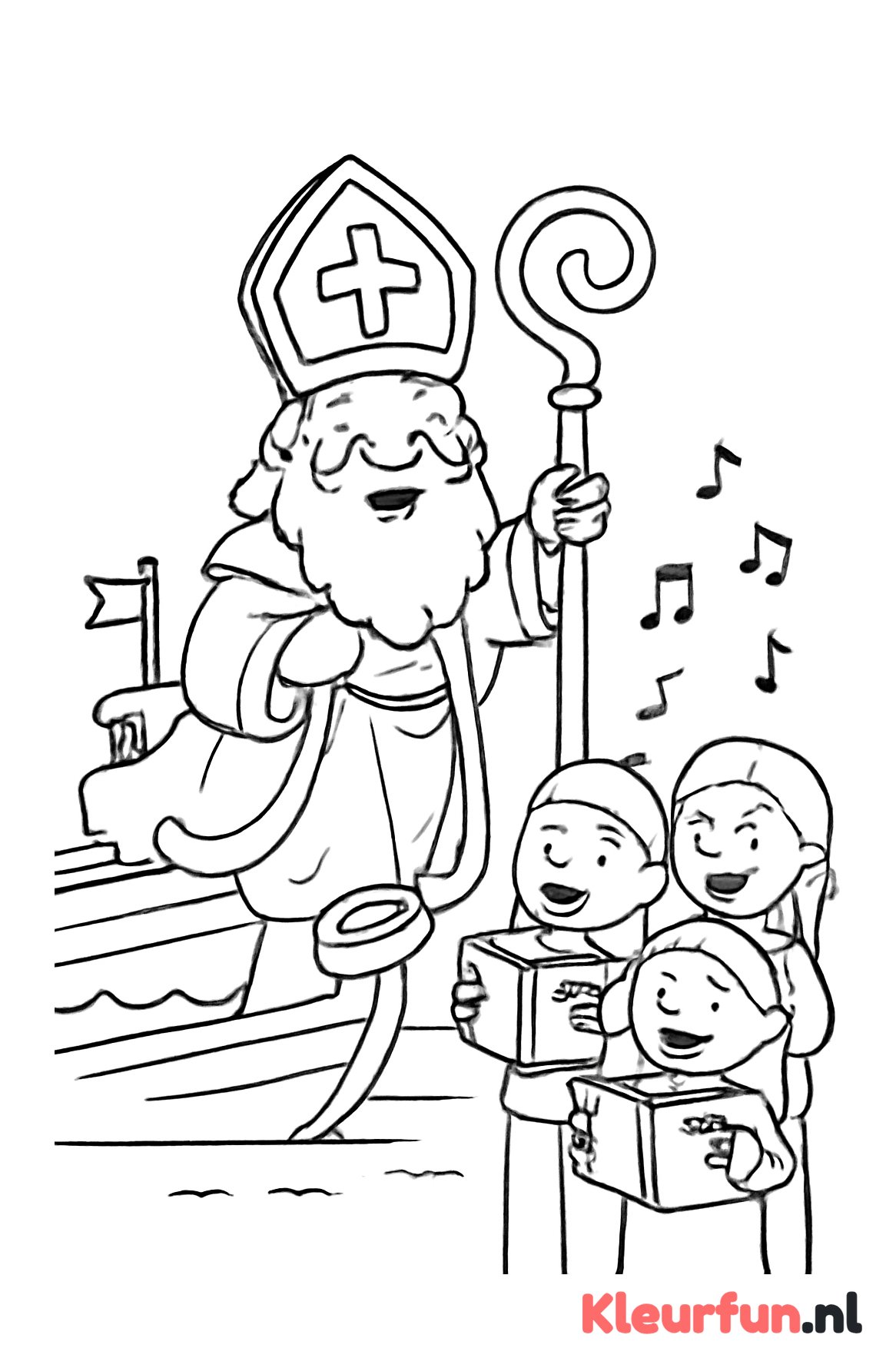 Sinterklaas komt aan met de boot