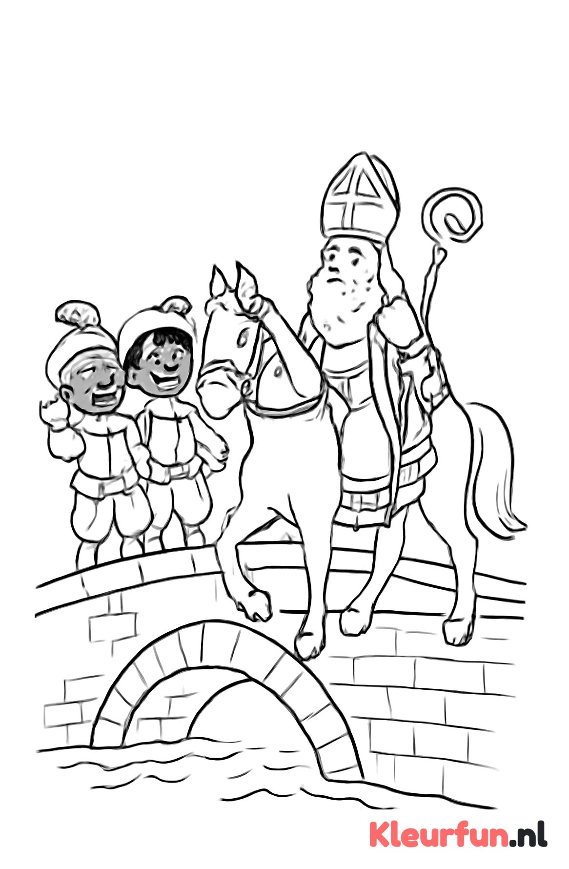 Sinterklaas leidt paard