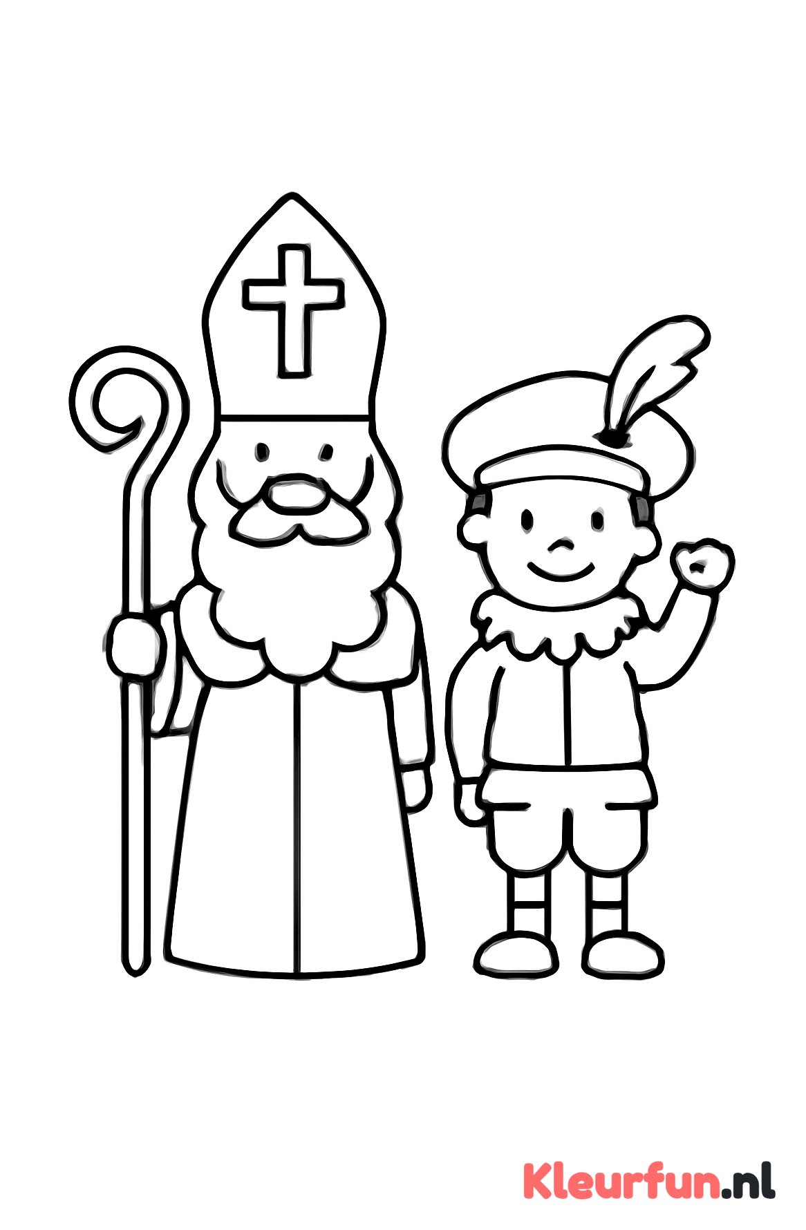 Sinterklaas met Piet eenvoudig