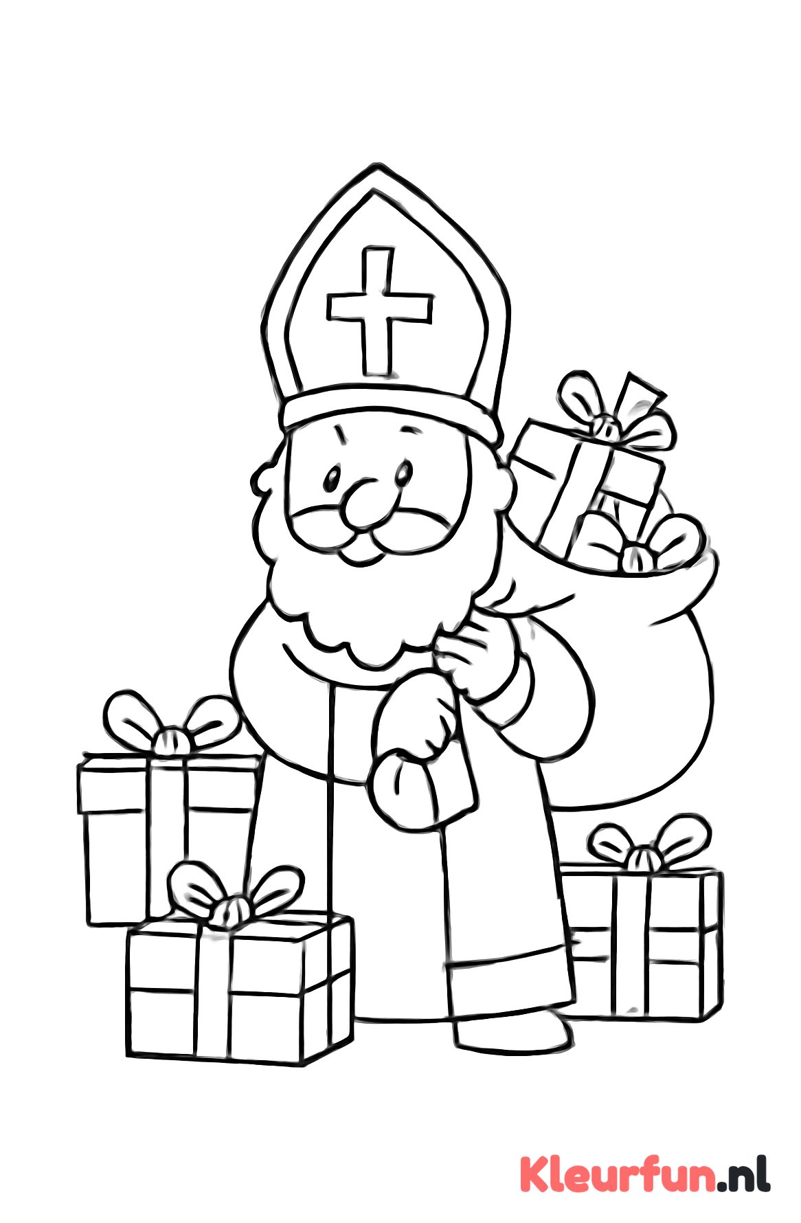 Sinterklaas met zak vol cadeautjes