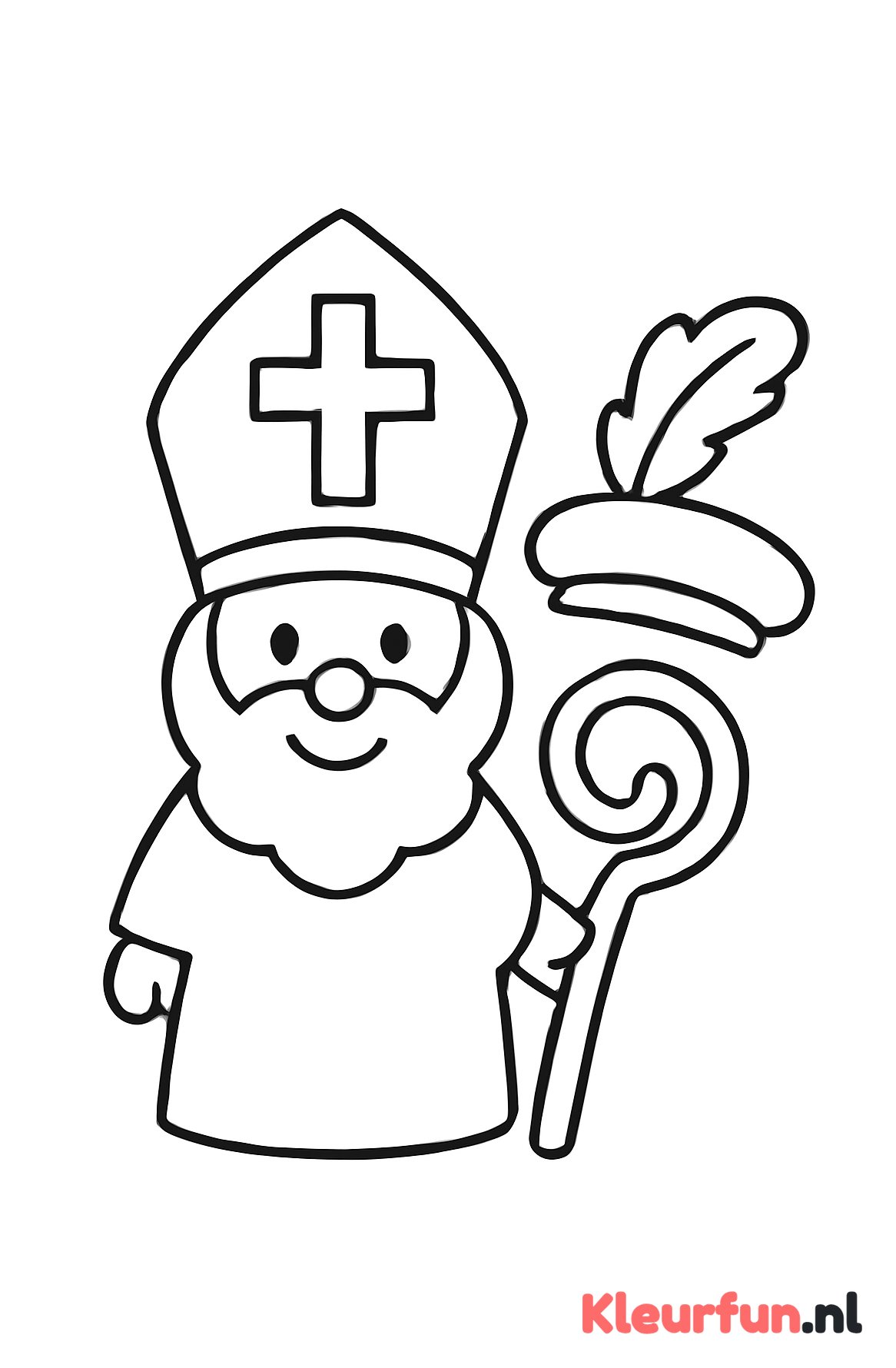 Sinterklaas met mijter en staf - peuters