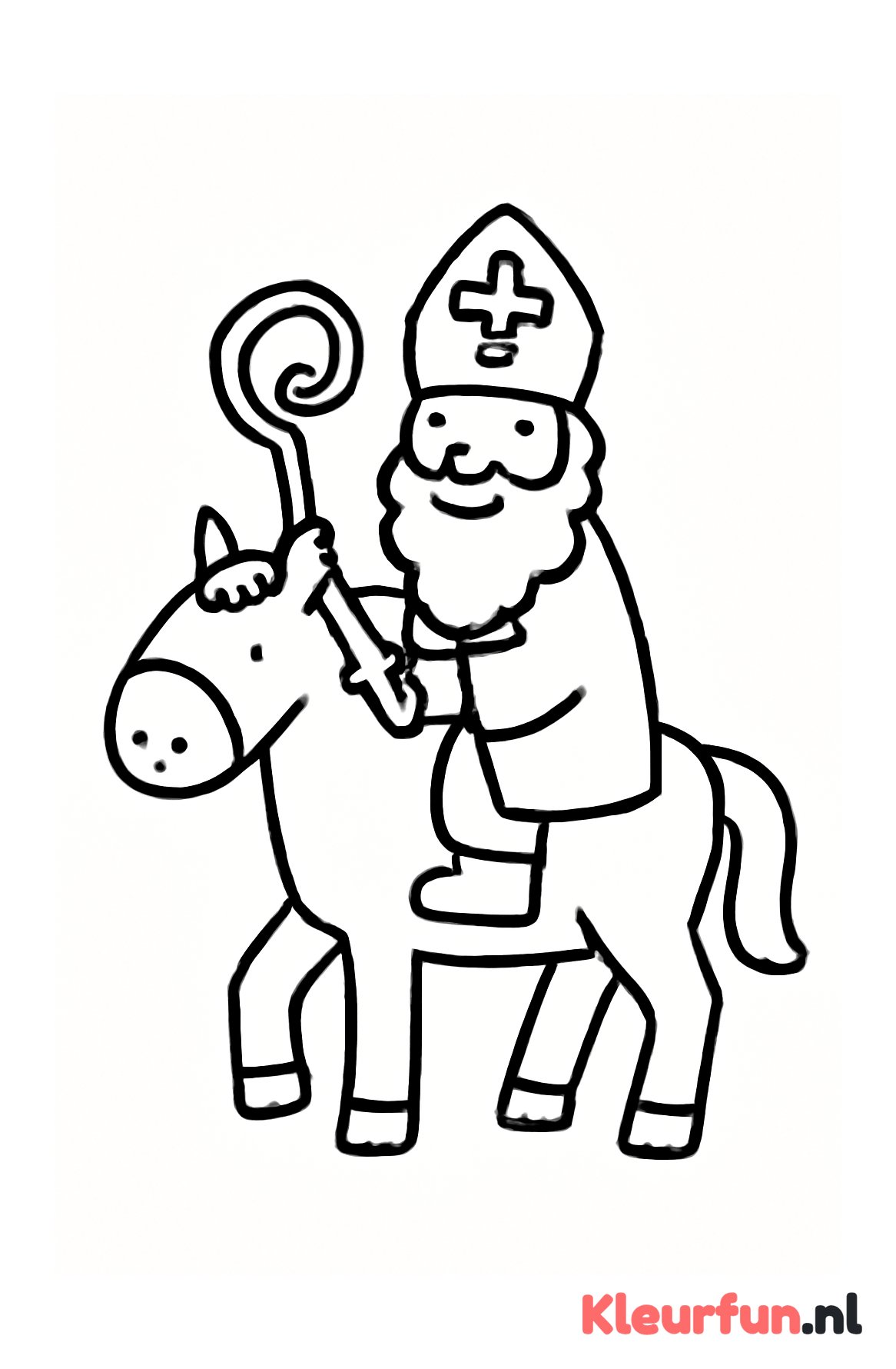 Sinterklaas op paard simpel
