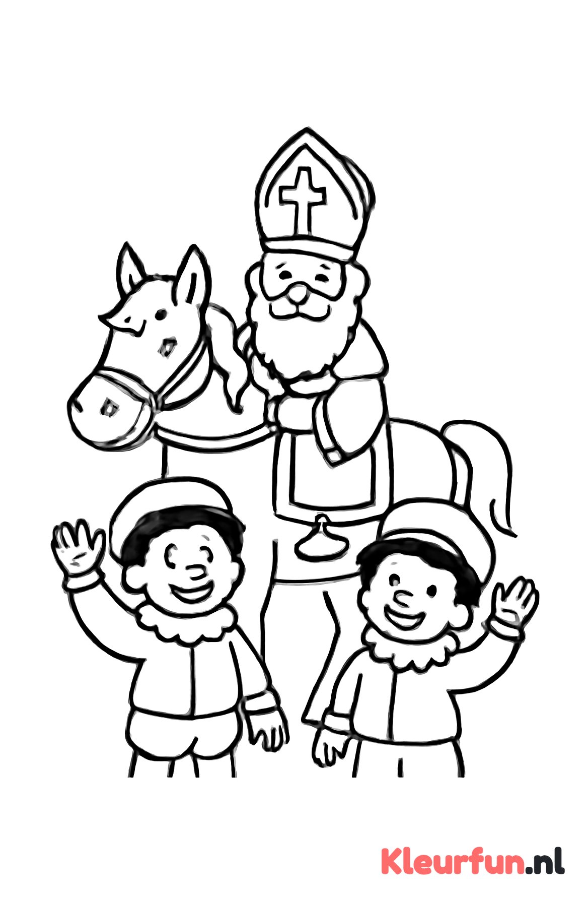 Sinterklaas paart met blije Pieten