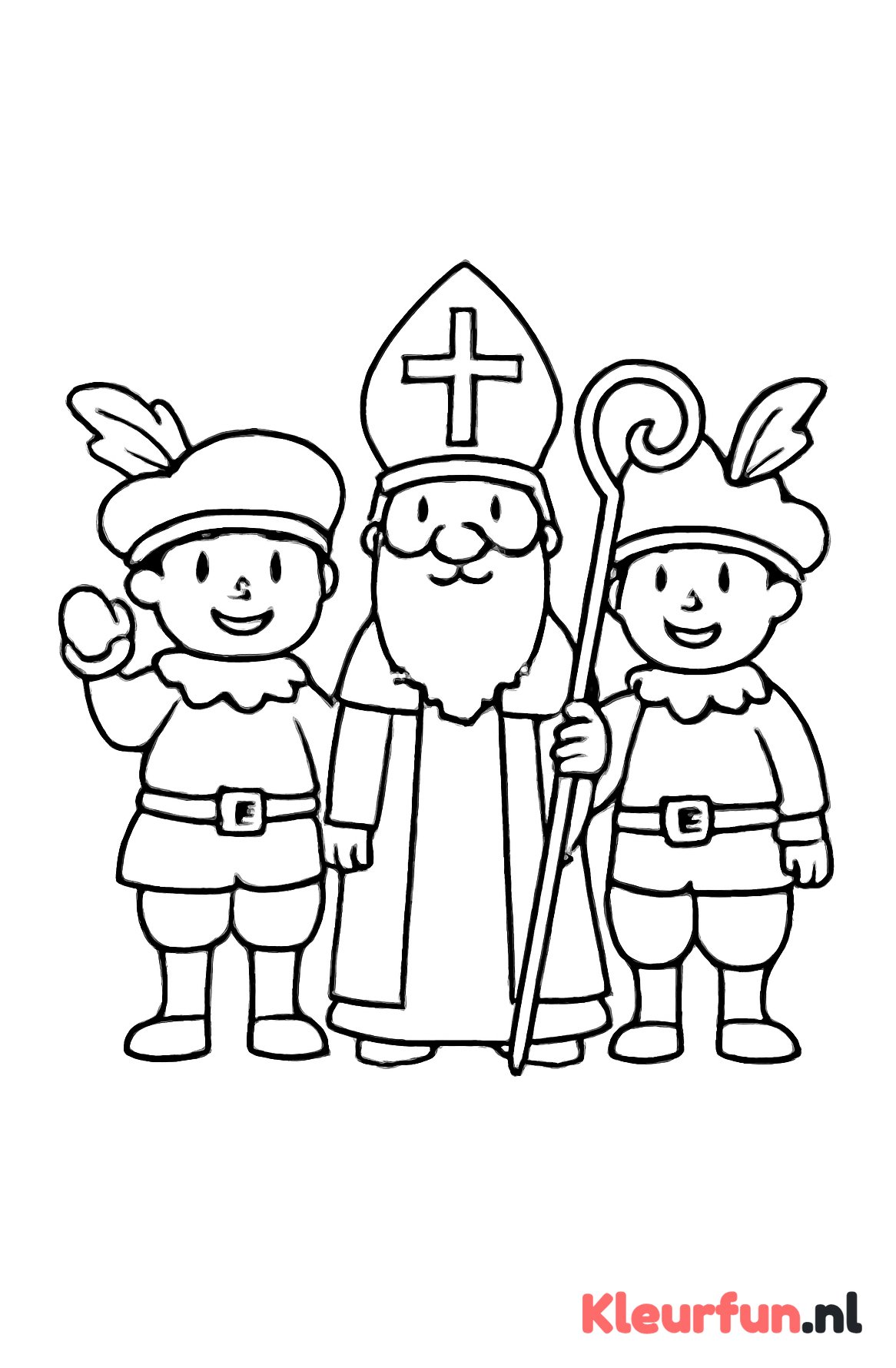Sinterklaas met 2 Pieten