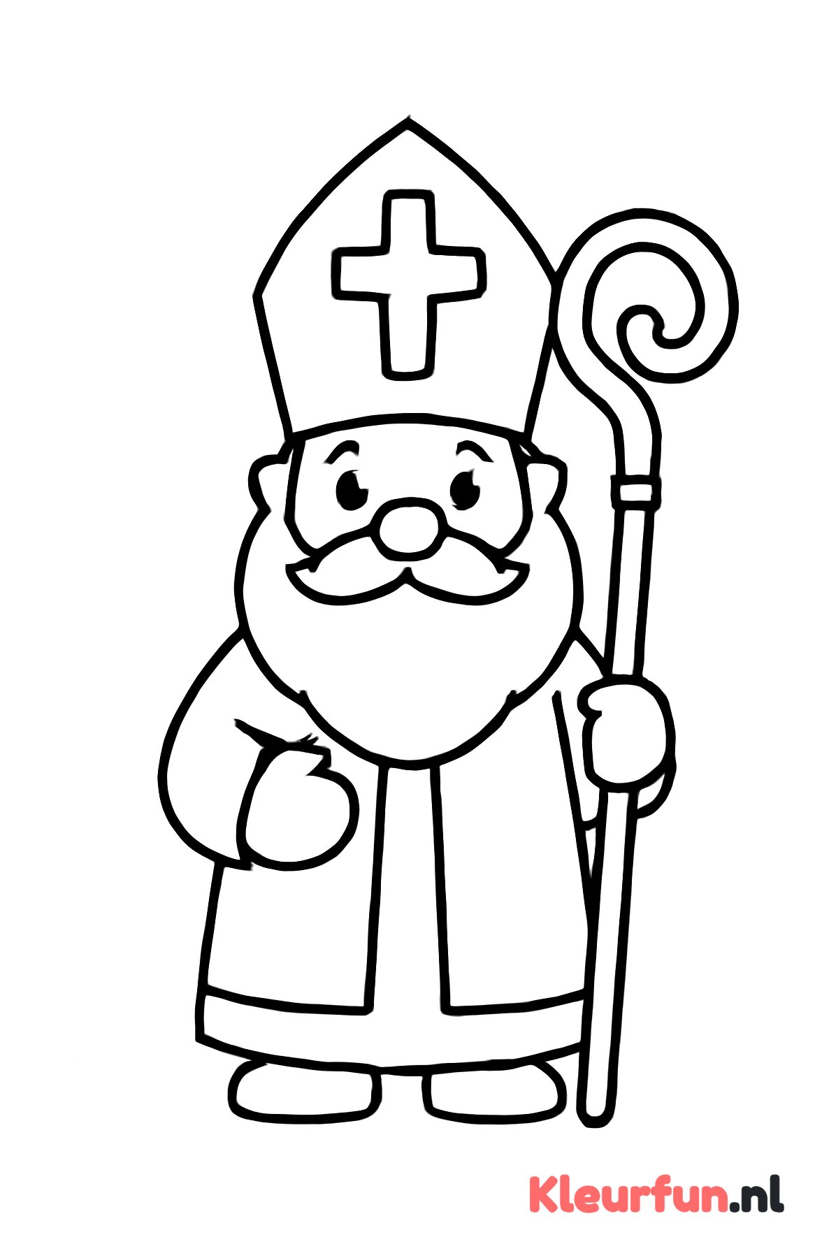 Sinterklaas met mijter en staf