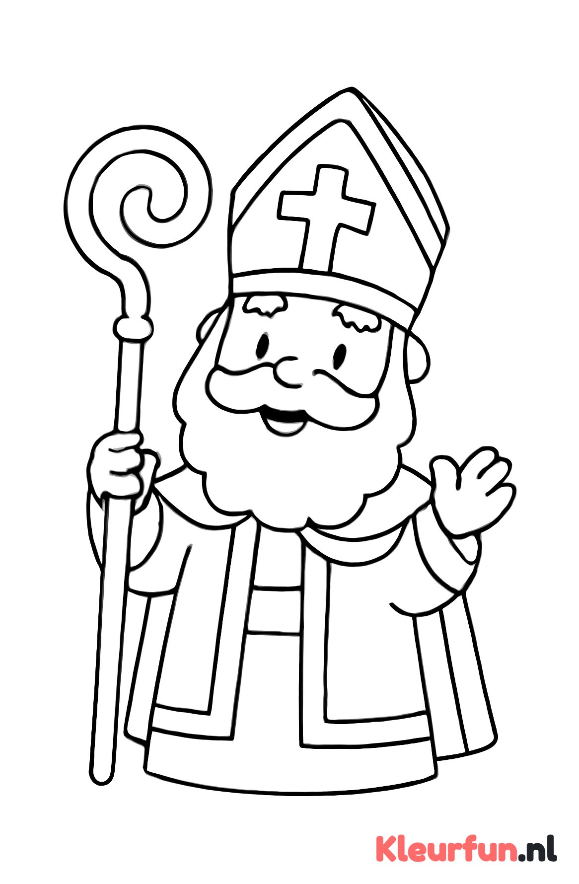 Sinterklaas met staf en mijter