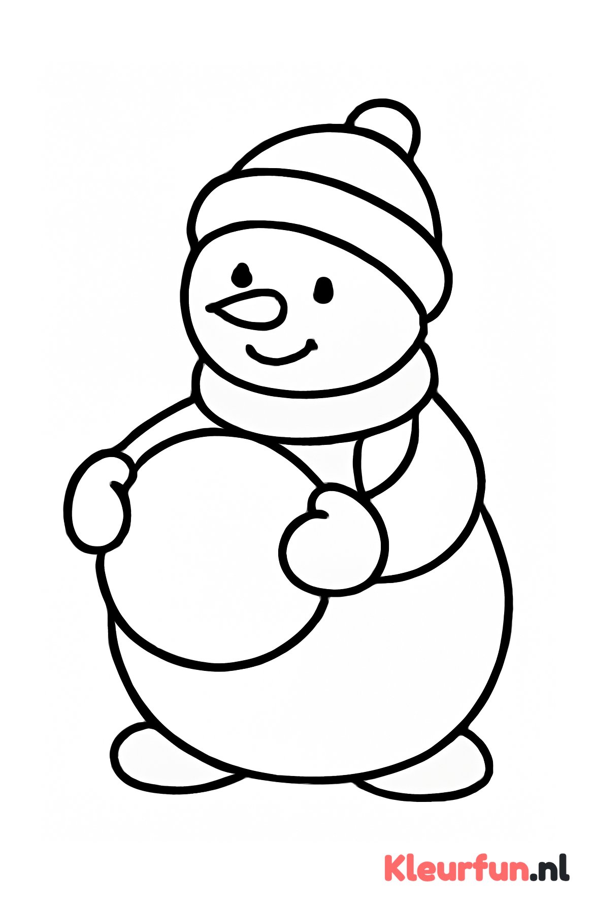 Sneeuwpop met sneeuwbal