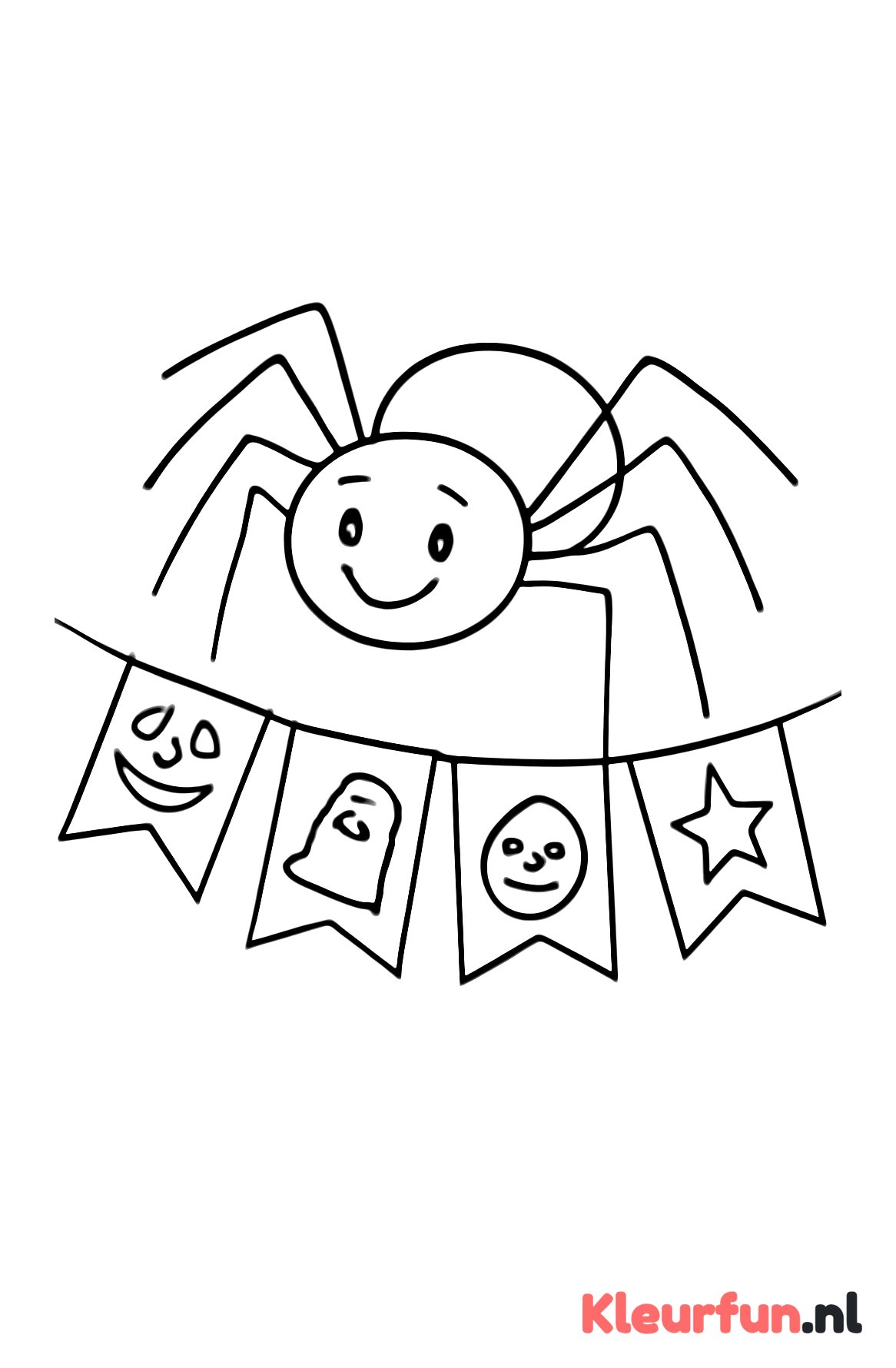 Speelse spin op Halloween-slinger