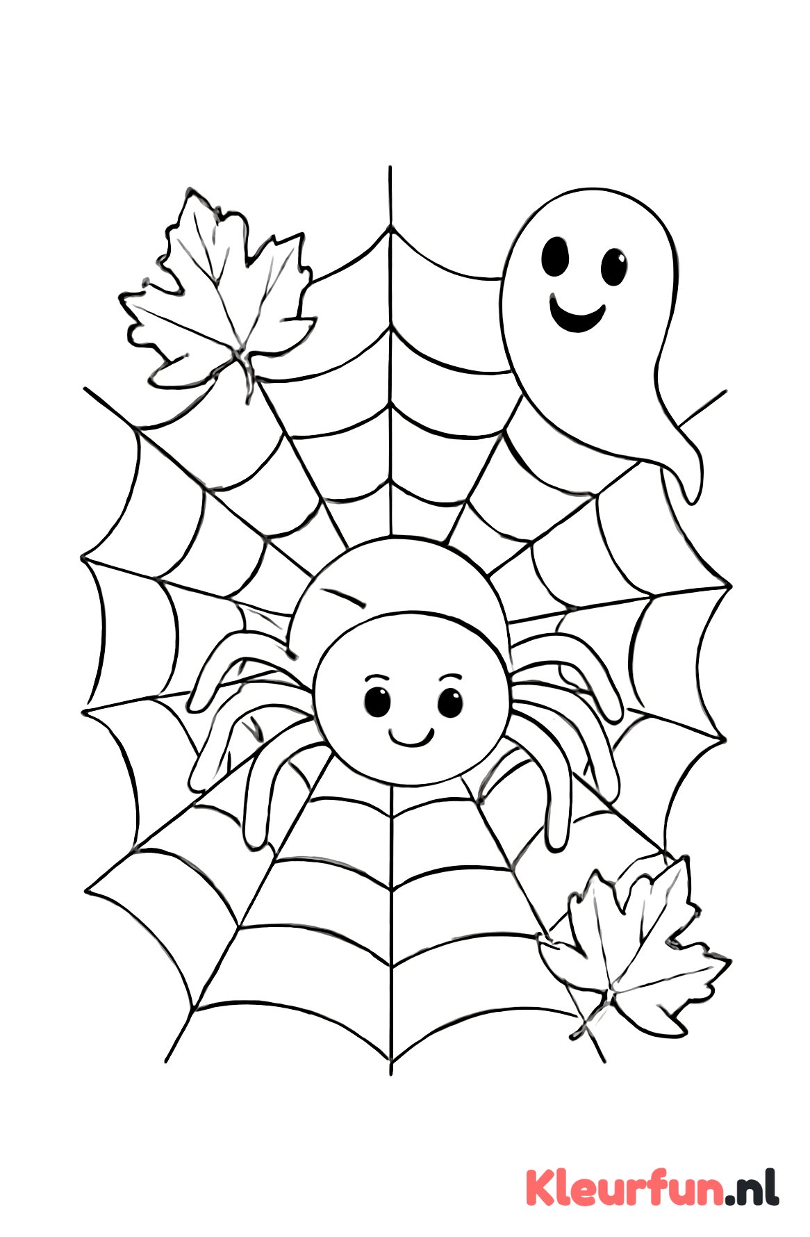 Spin op web met spookje