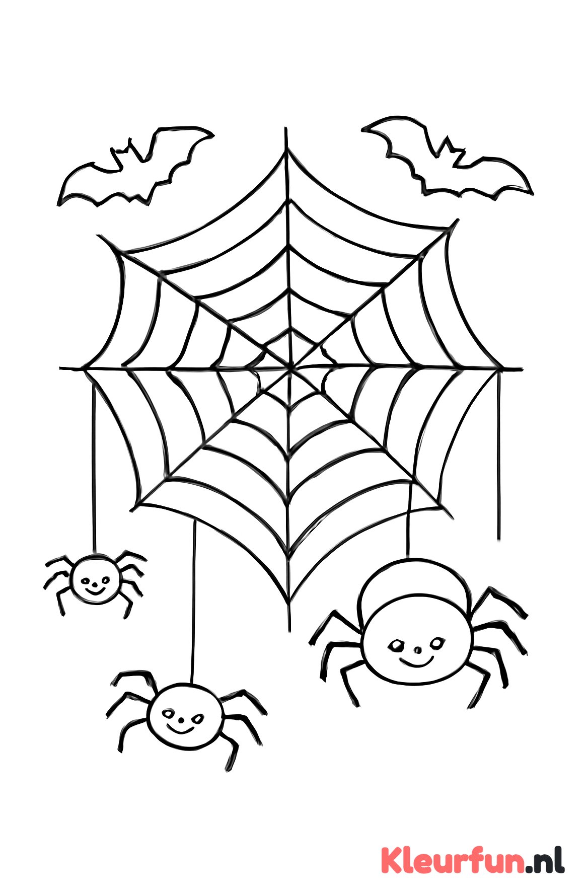 Spinnenweb met vleermuizen