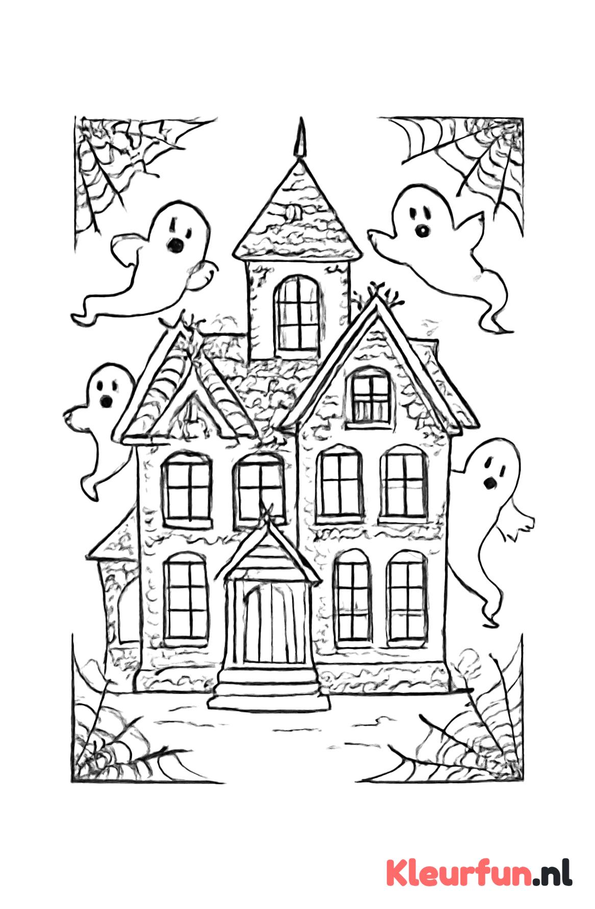 Spookhuis bij nacht