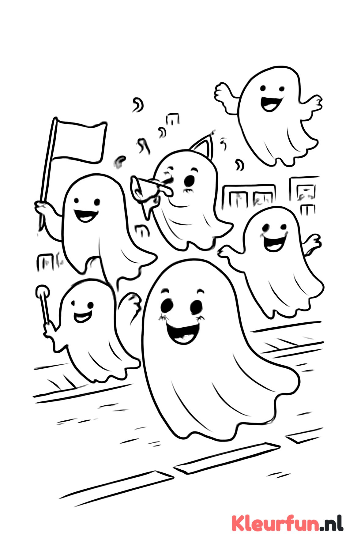 Spookparade op straat