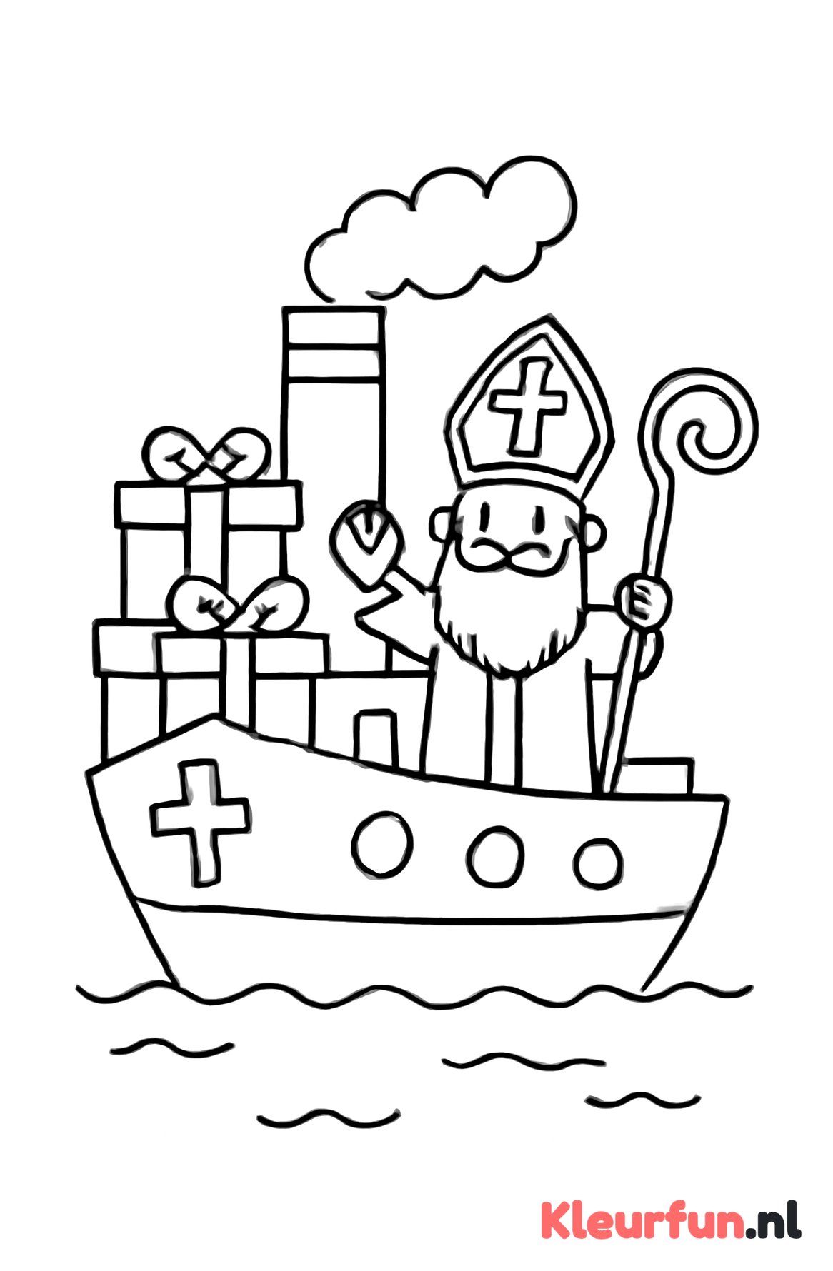 Stoomboot met grote cadeaus