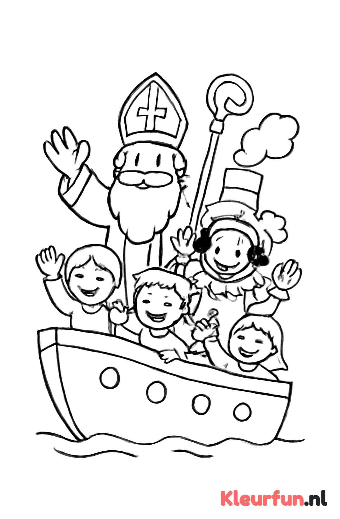 Stoomboot met Sint en Piet