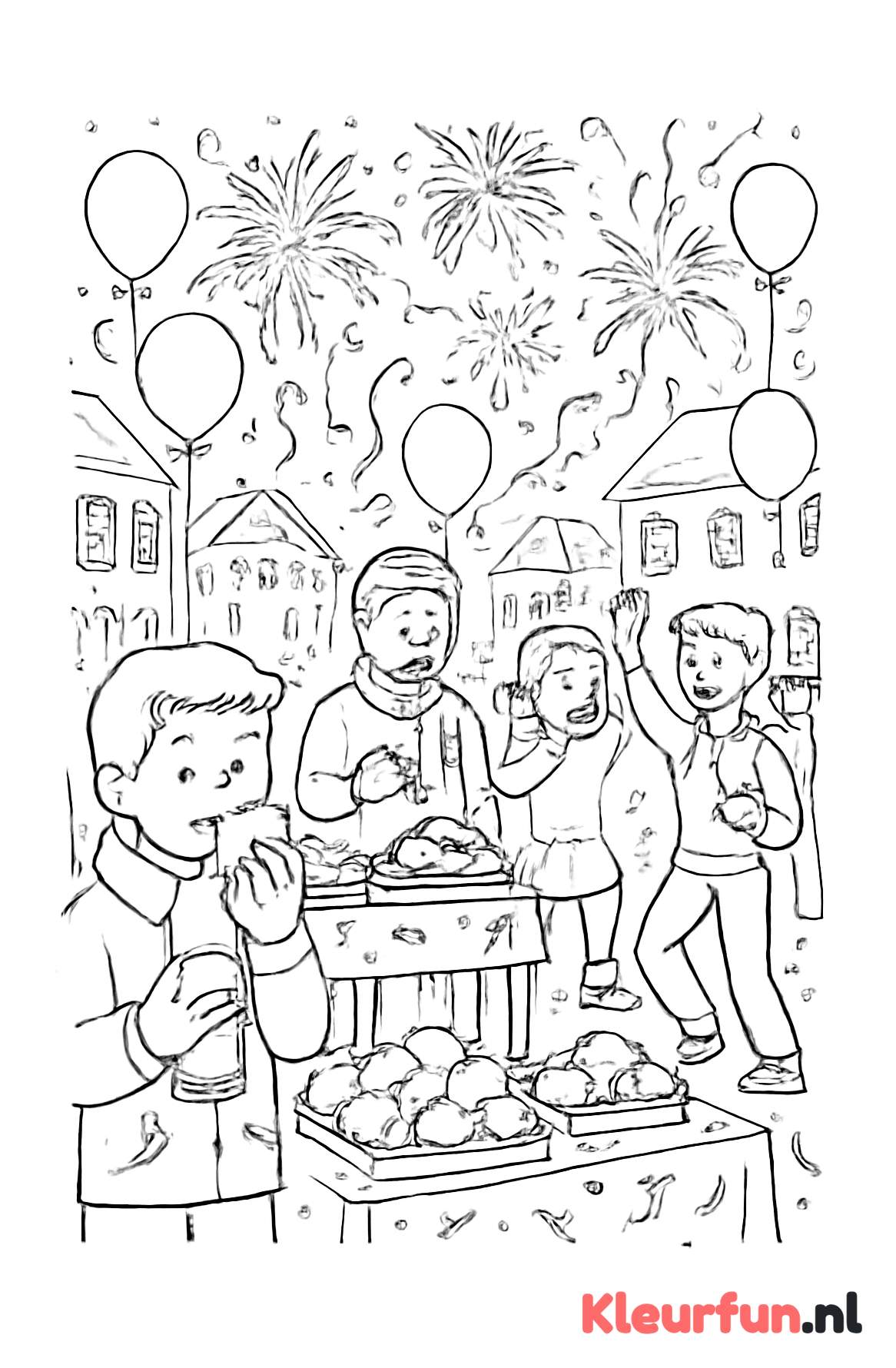 Straatfeest met oliebollen