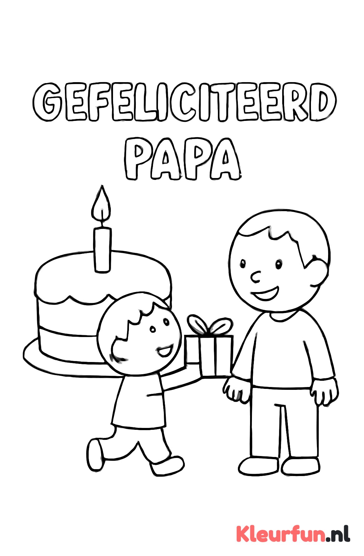 Taart en cadeau voor papa