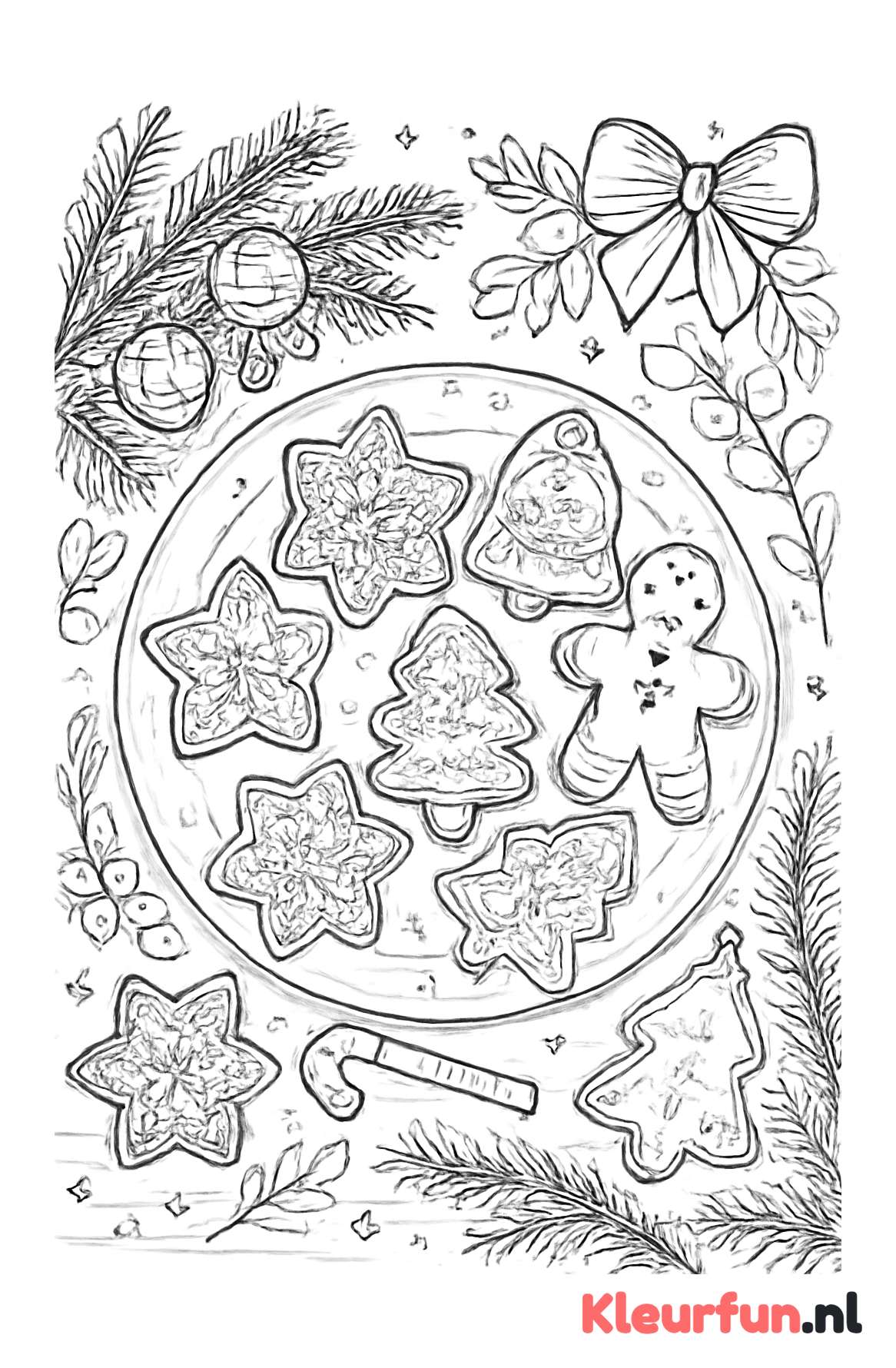 Tafel met versierde kerstkoekjes