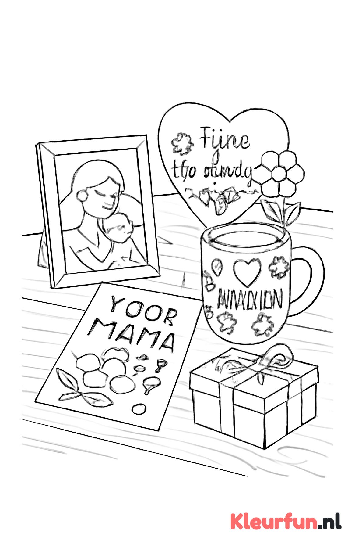 Tafel met moederdag cadeaus
