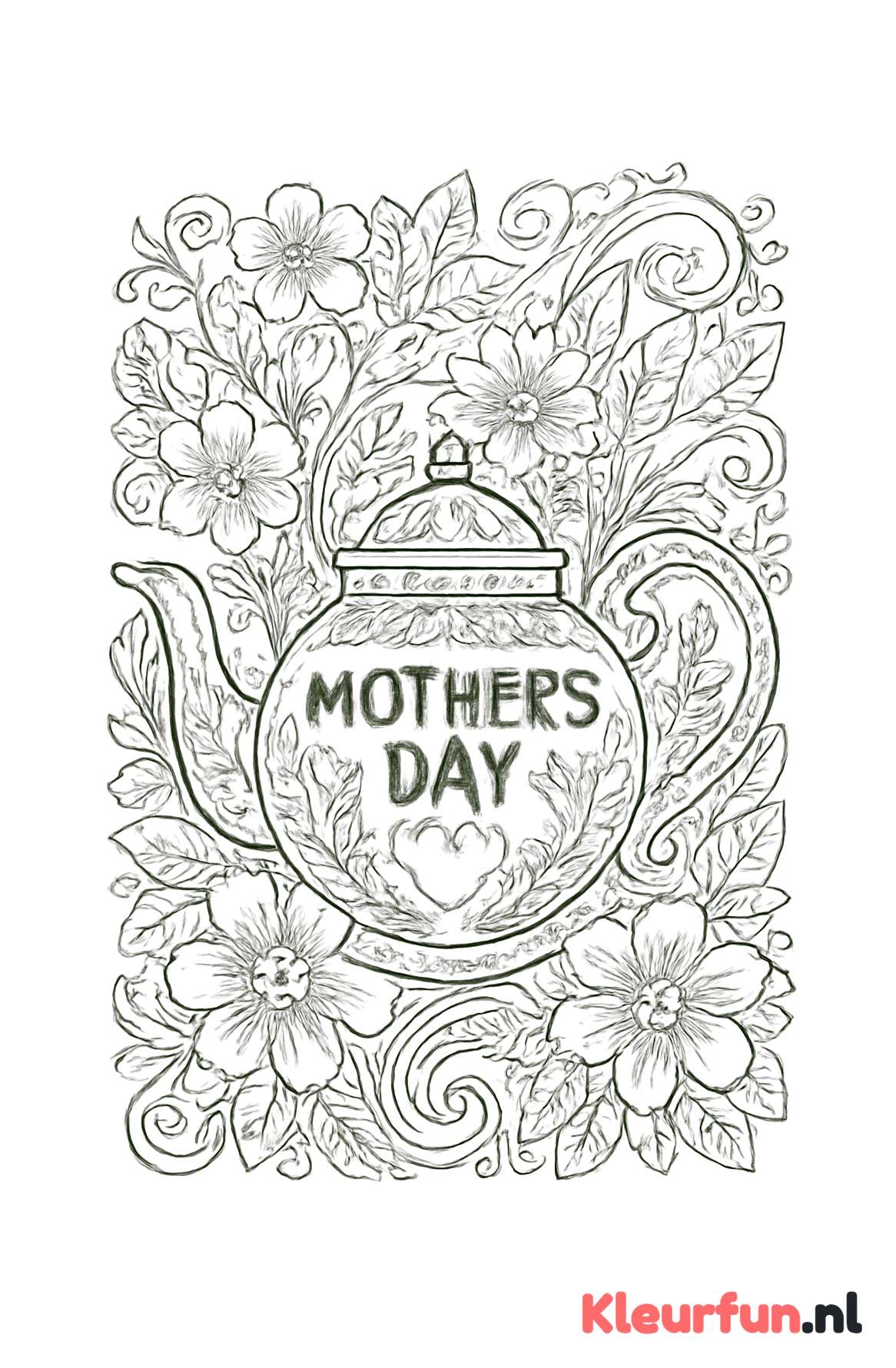 Theepot met Bloemkronkels voor Mama