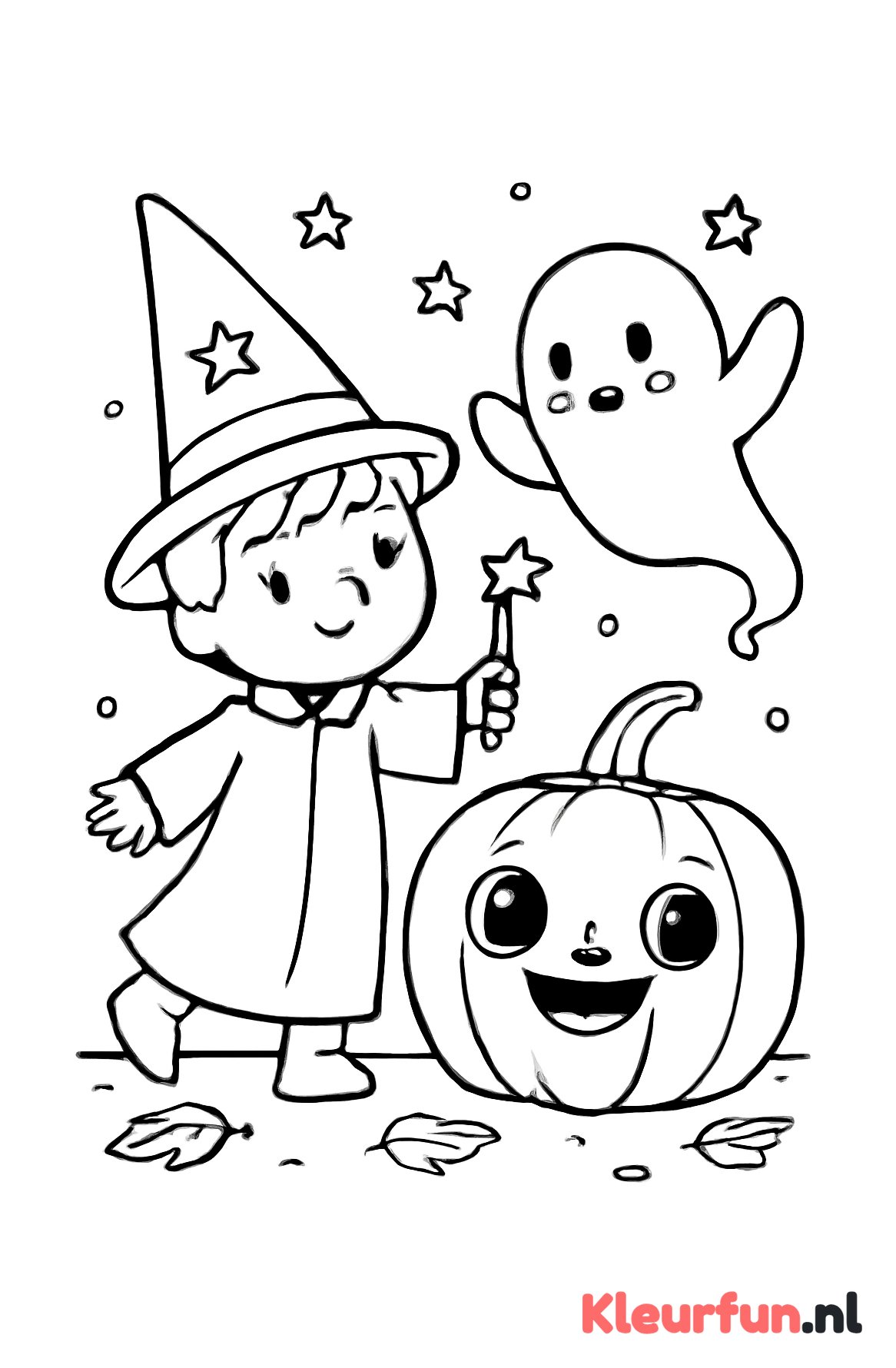 Tovenaar, pompoen en spookje