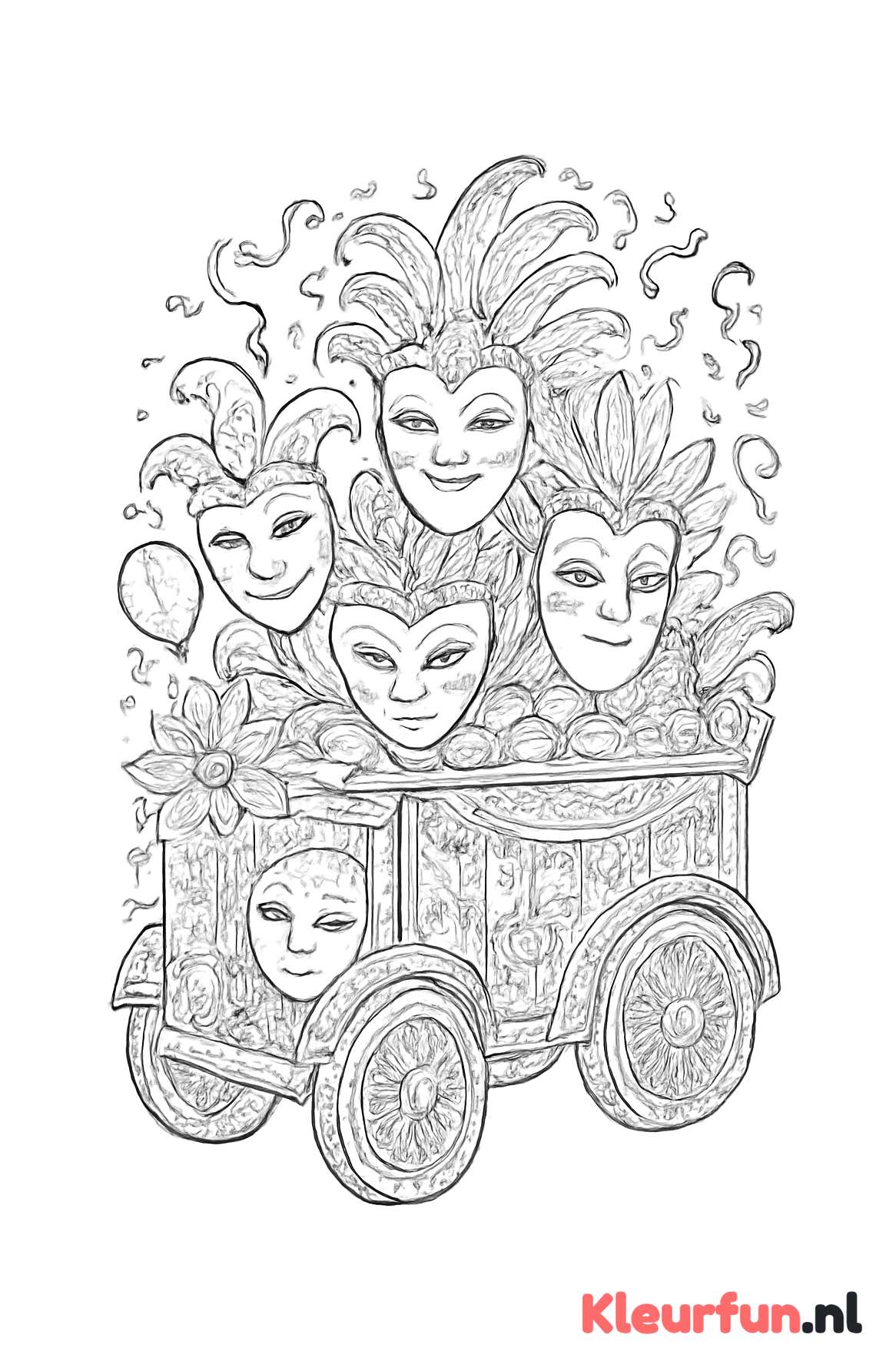 Traditionele carnavalswagen met sierlijke versieringen