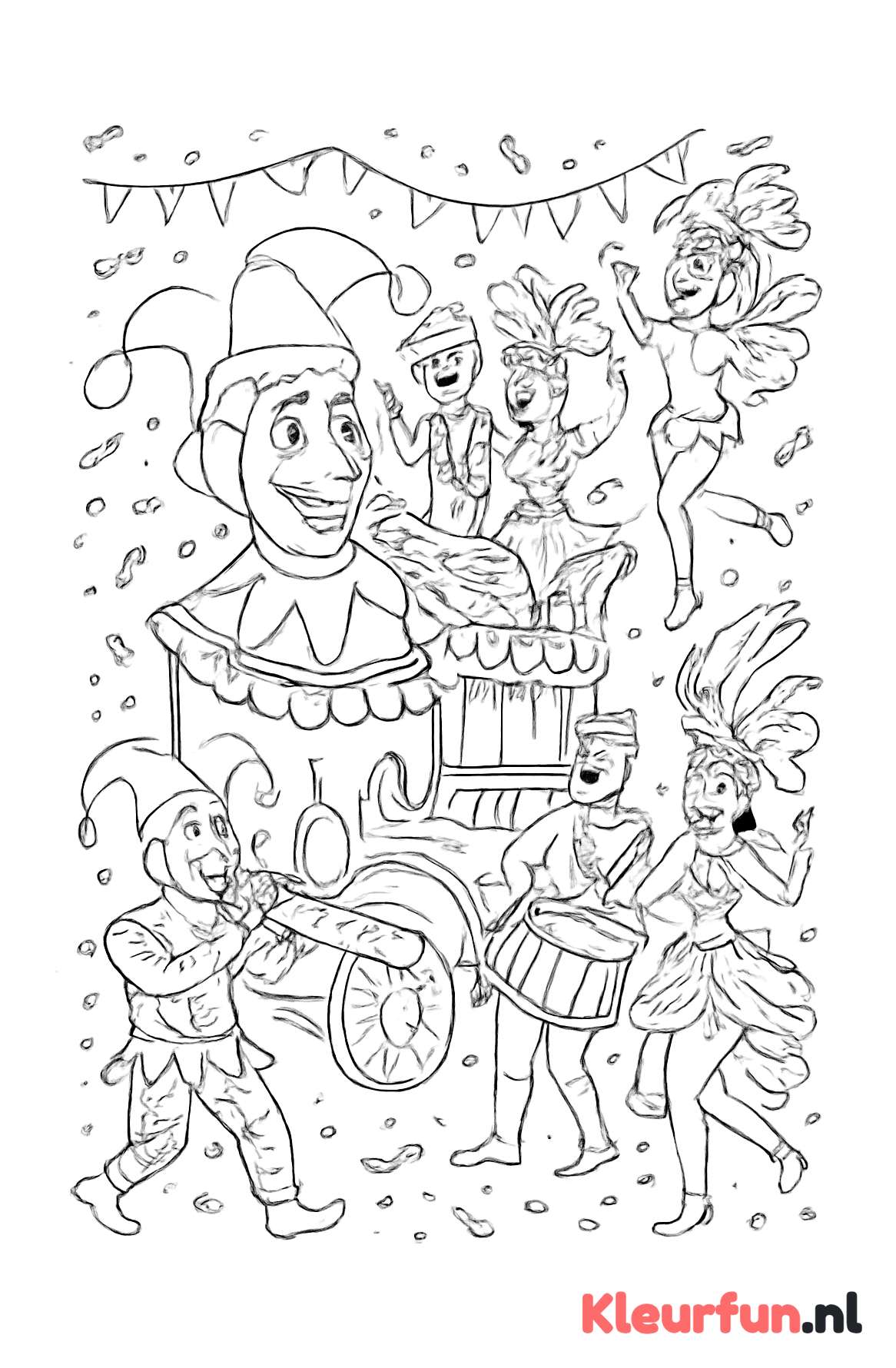 Traditionele carnavalviering met praalwagens
