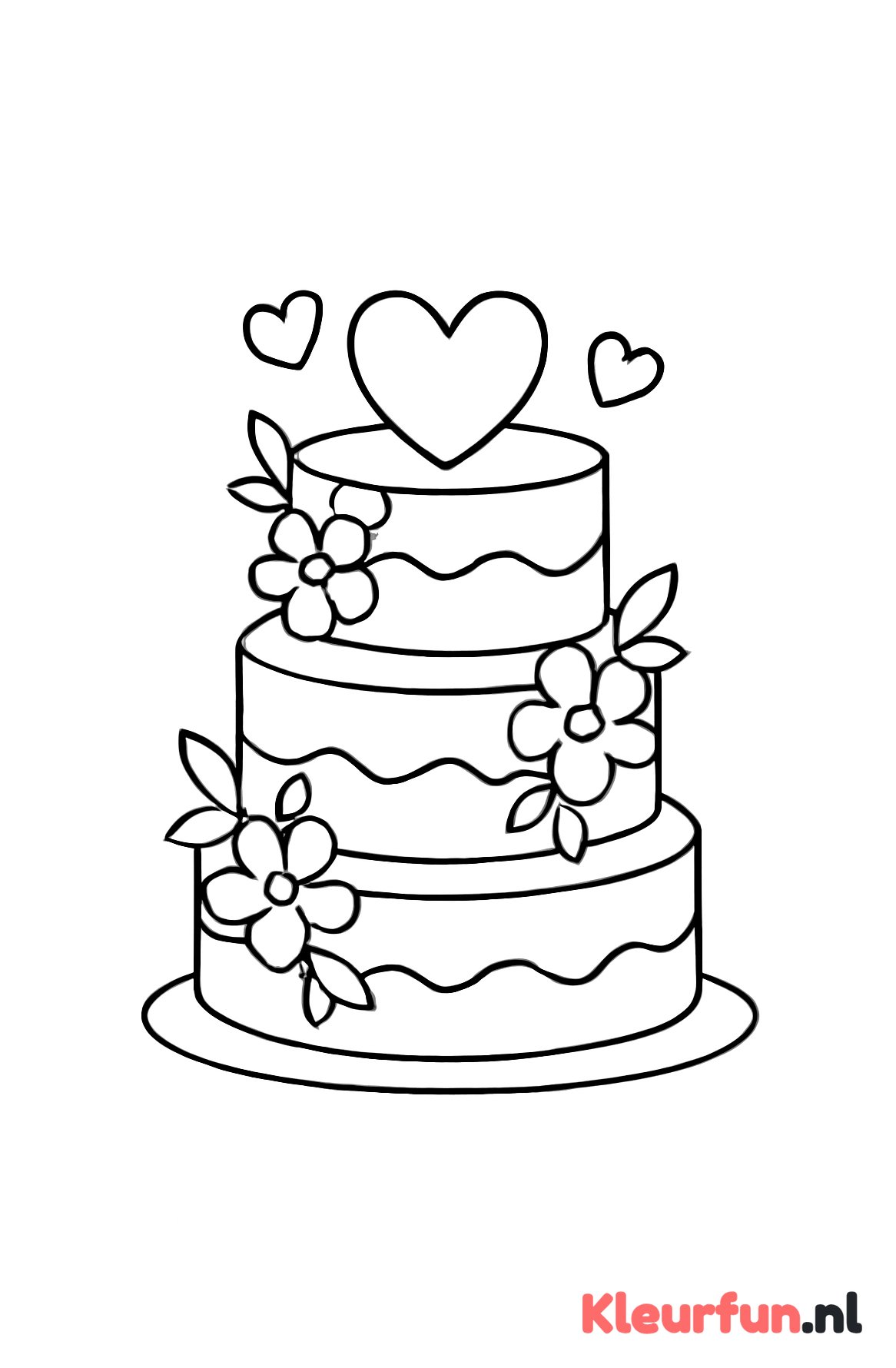 Trouwtaart met bloemen