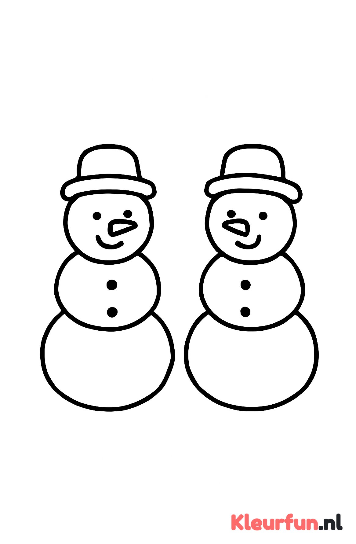 Twee eenvoudige sneeuwpoppen