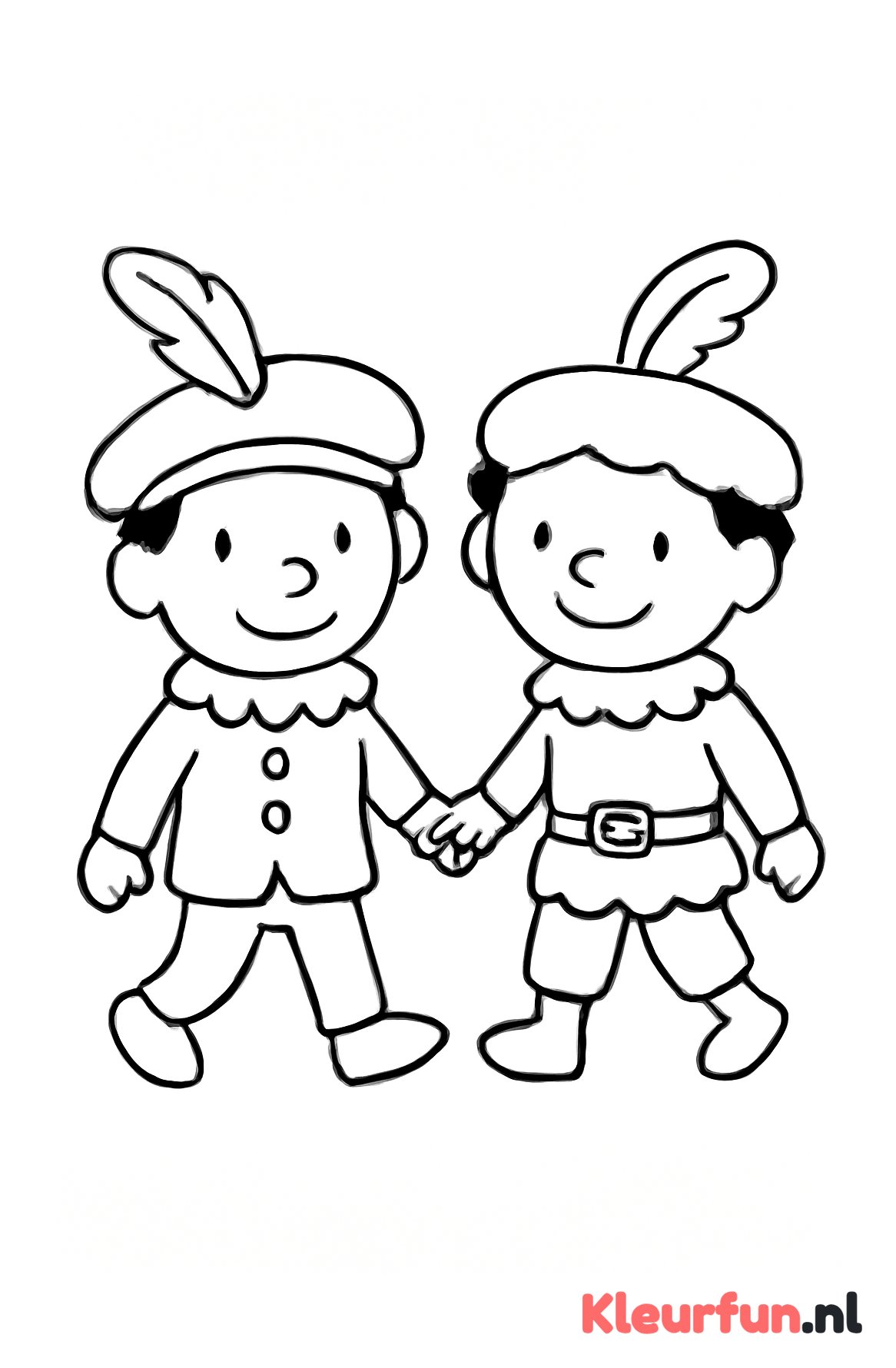 Twee Pieten hand in hand