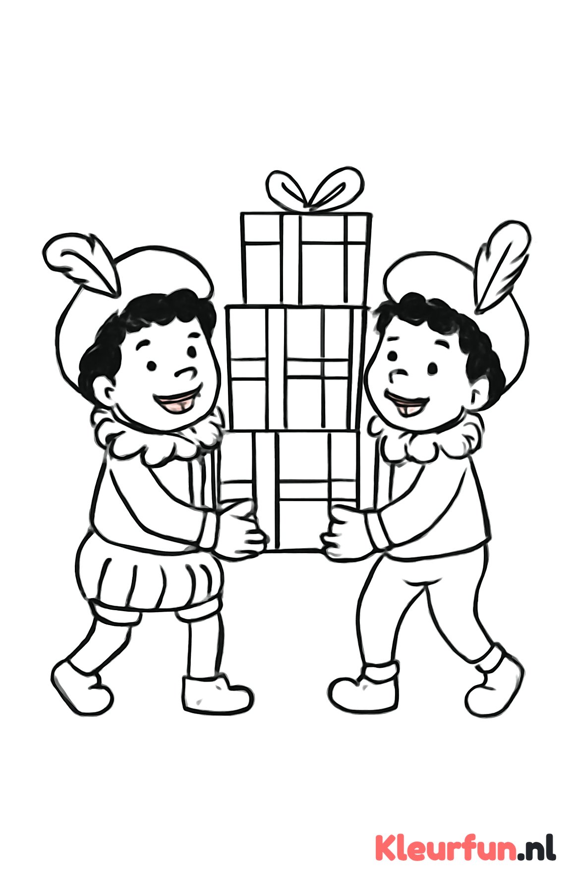 Twee Zwarte Pieten met Cadeautjes