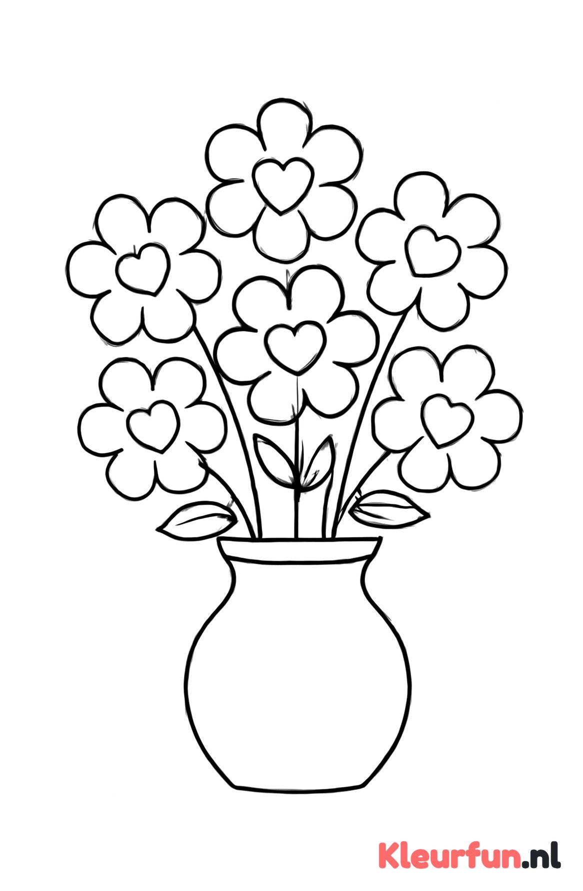 Vaas met hartjesbloemen