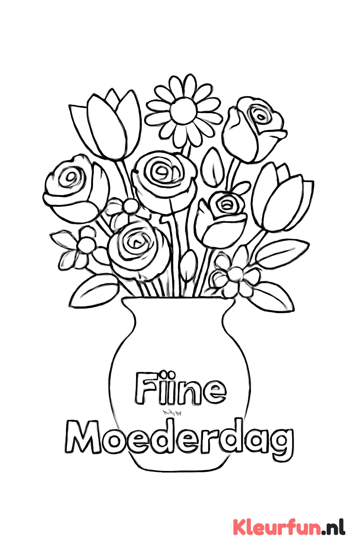 Vaas met Moederdag bloemen