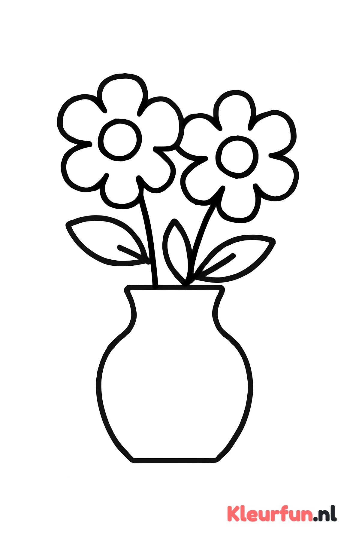 Vaas met twee grote bloemen