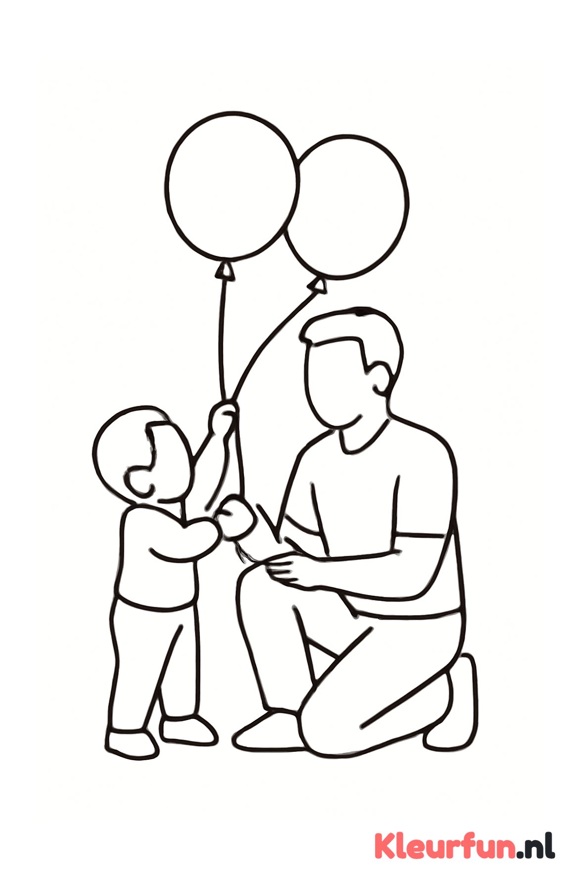 Vader en peuter met ballonnen