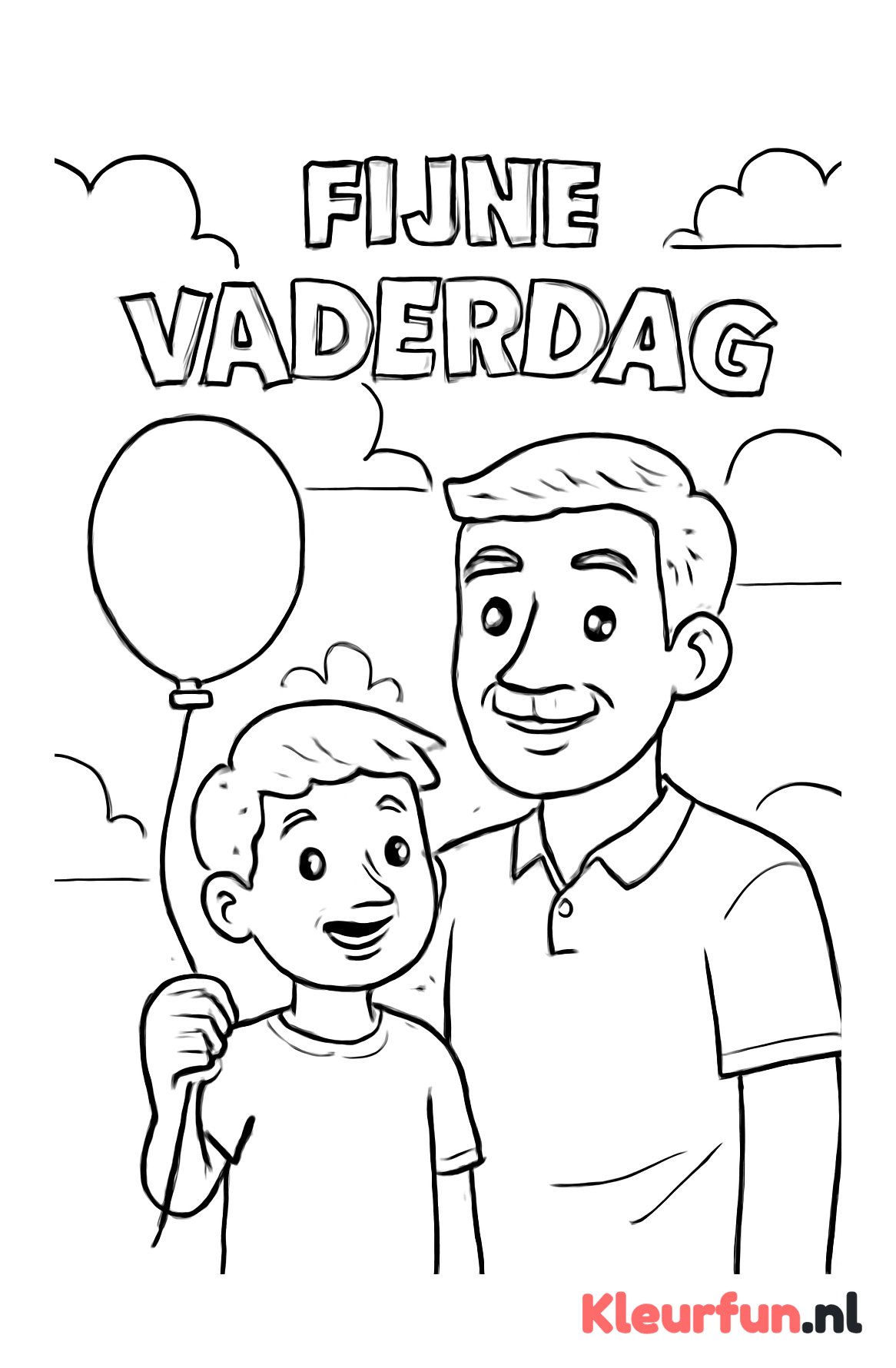 Vader en kind met ballonnen