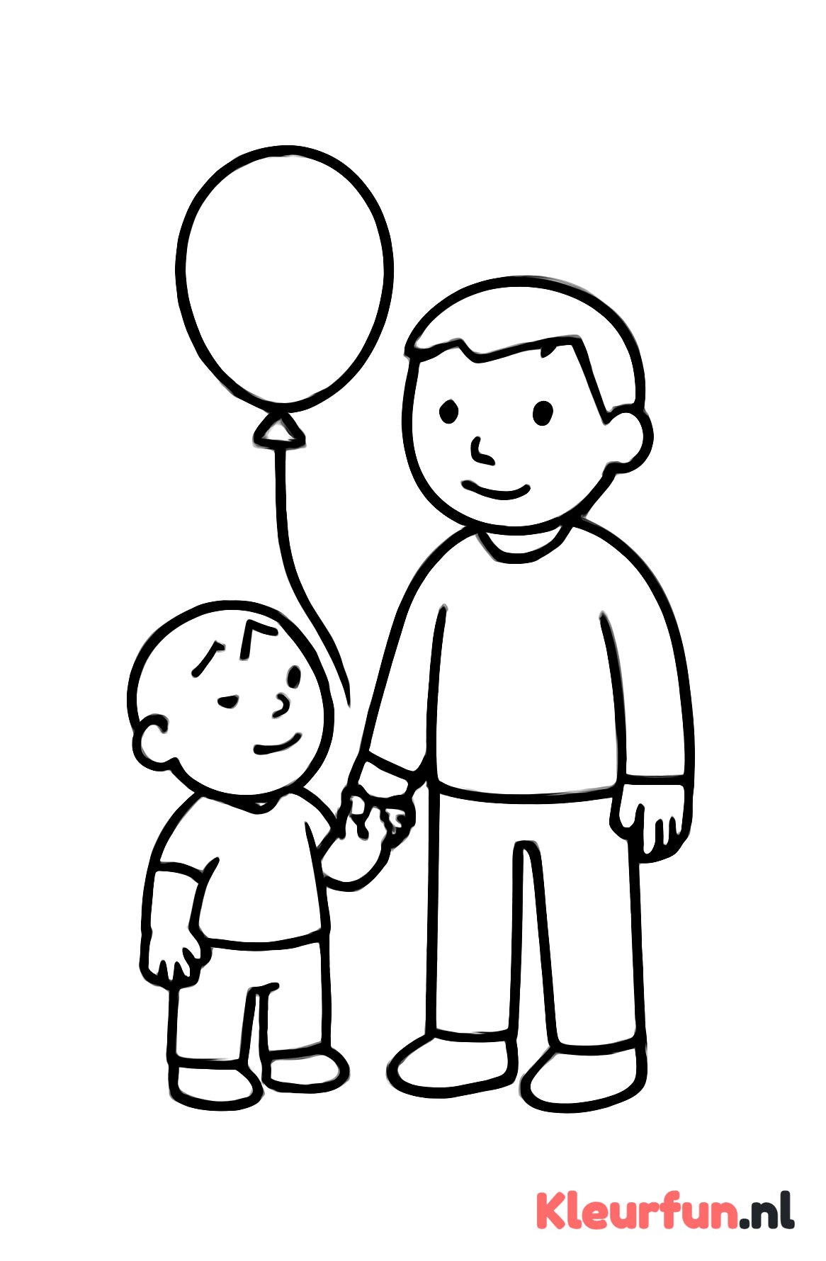 Vader en kind met ballonnen
