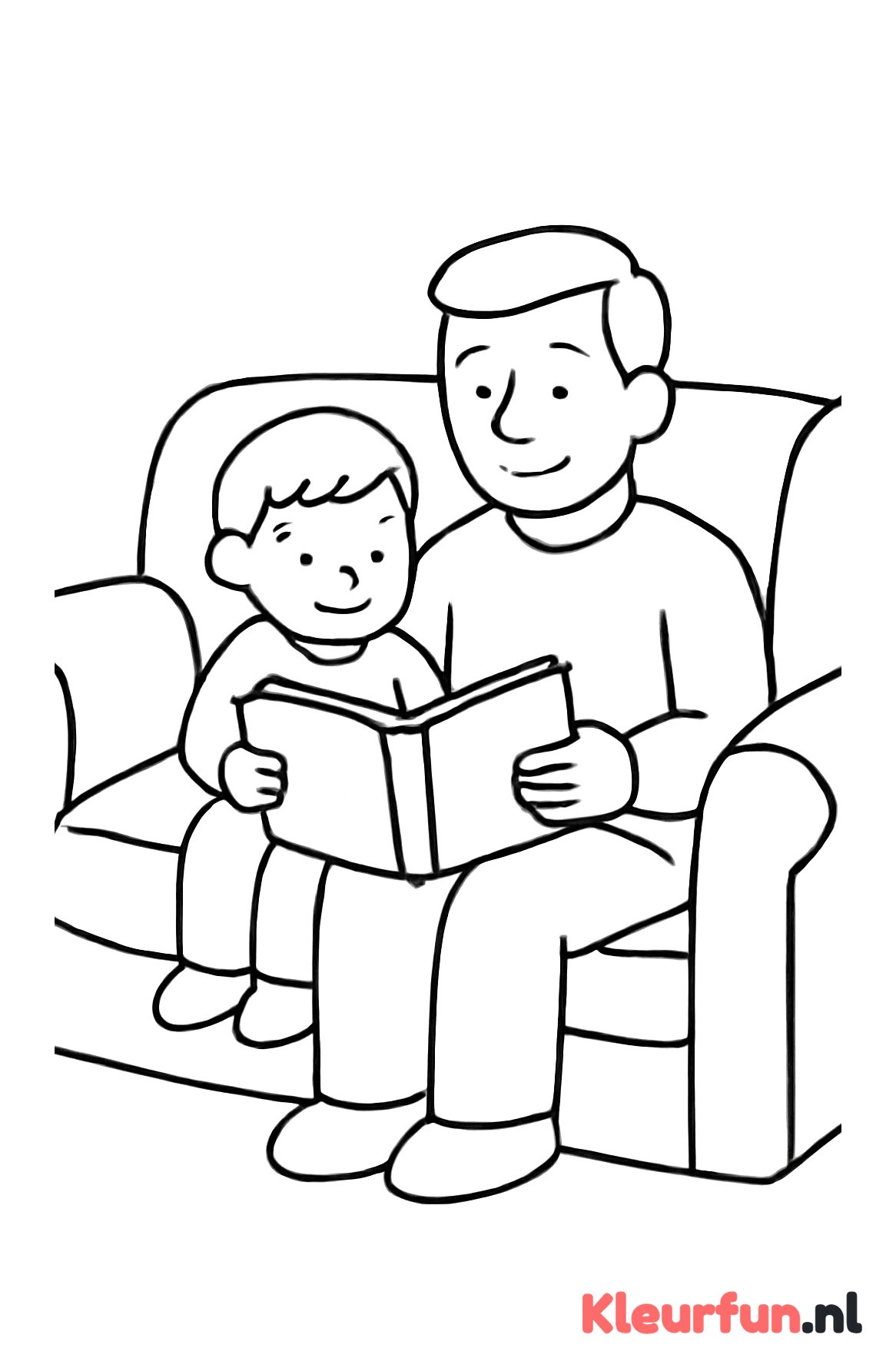 Vader en kind lezen samen een boek