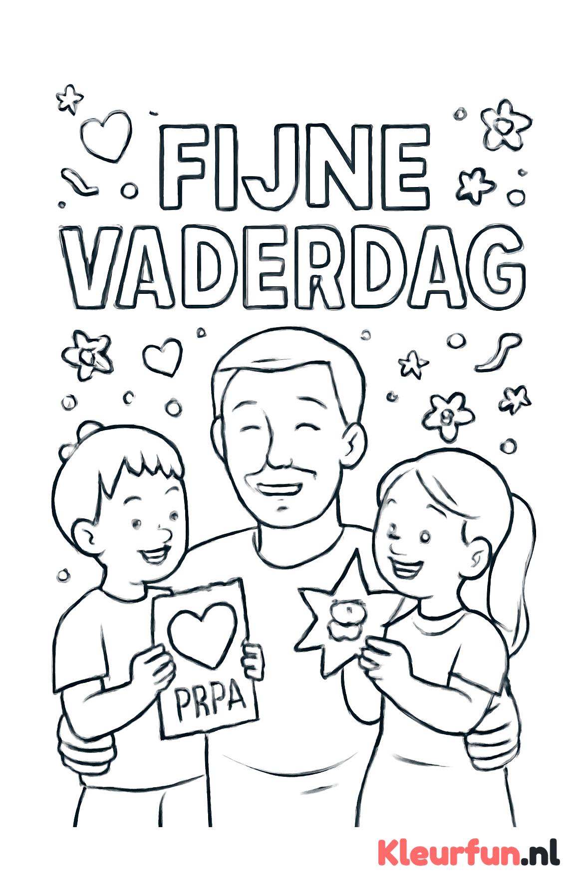 Vader ontvangt knutselwerkjes