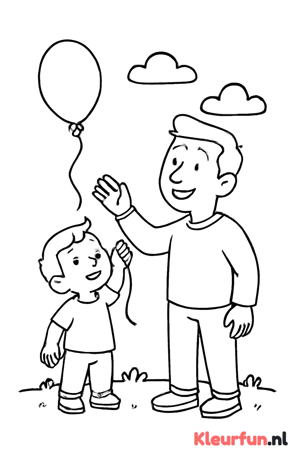 Vader met ballonnen